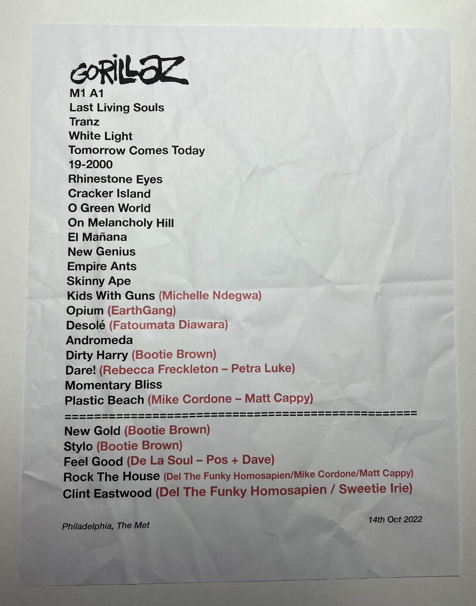 Gorillaz @ the Met 10/14/22