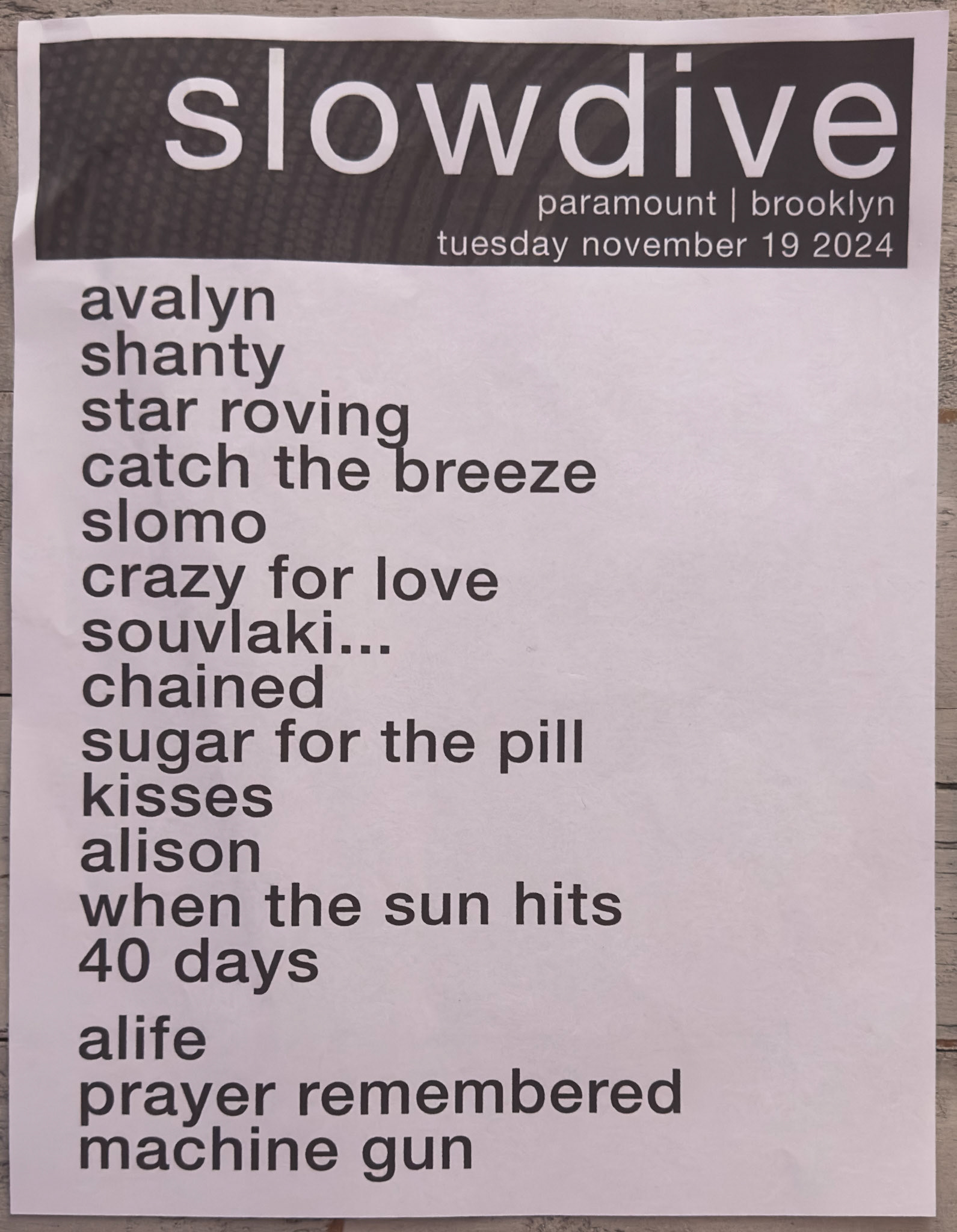 Slowdive @ the Brooklyn Paramount 11/19/24