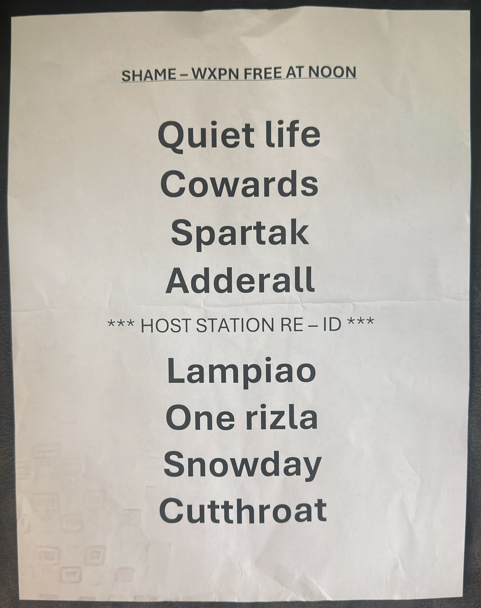 Shame @ World Cafe Live 1/16/26