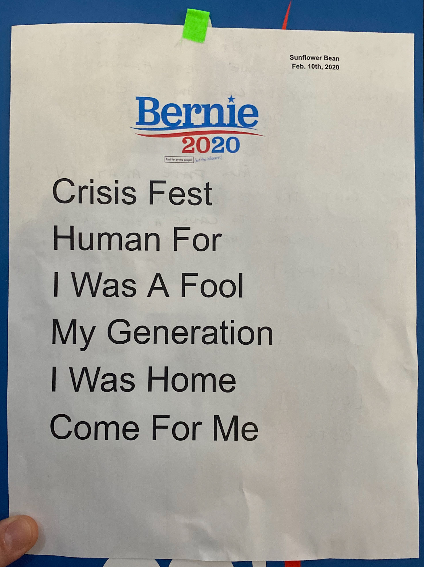 Sunflower Bean @ Bernie Rally NH 2/10/20