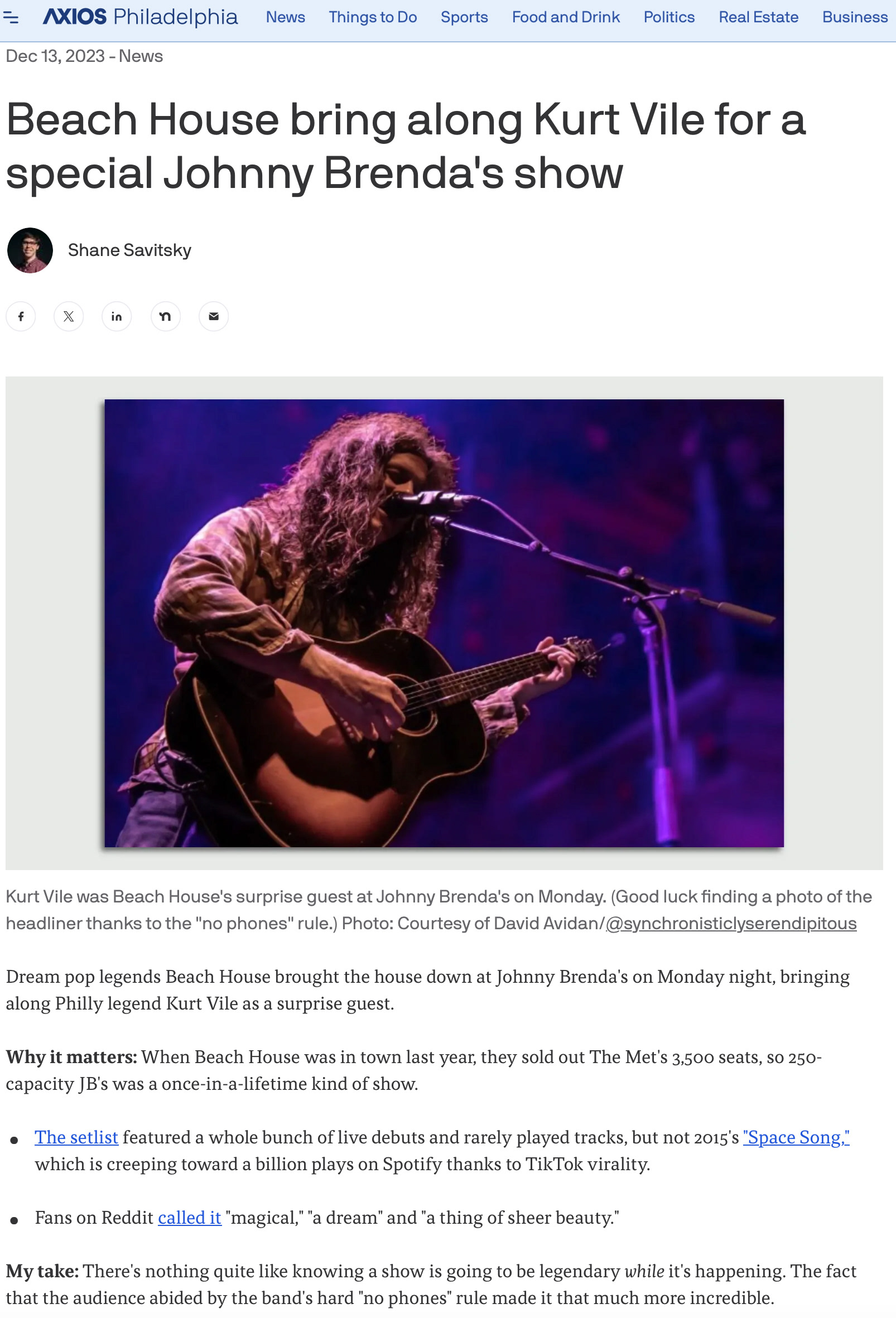 photo featured in an article by Axios Philadelphia