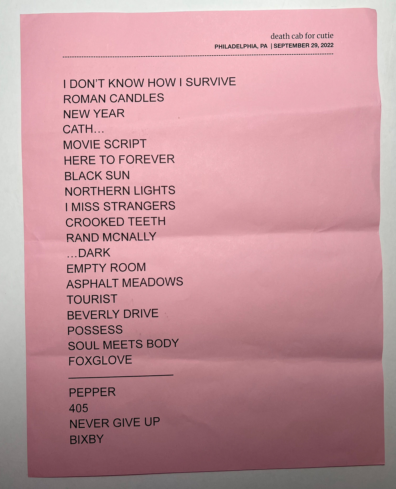 Death Cab for Cutie @ the Met 9/29/22