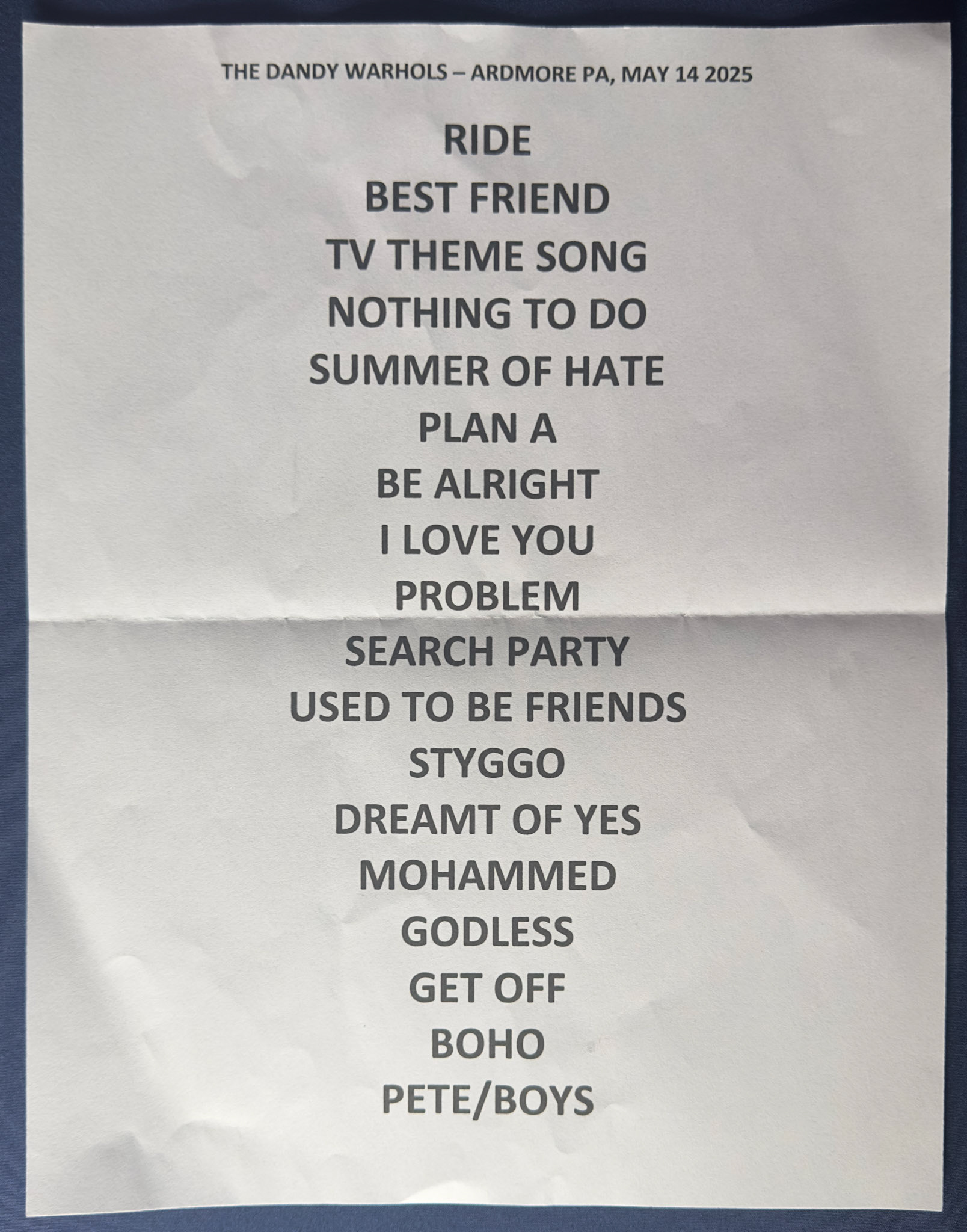 the Dandy Warhols @ Ardmore Music Hall 5/14/25