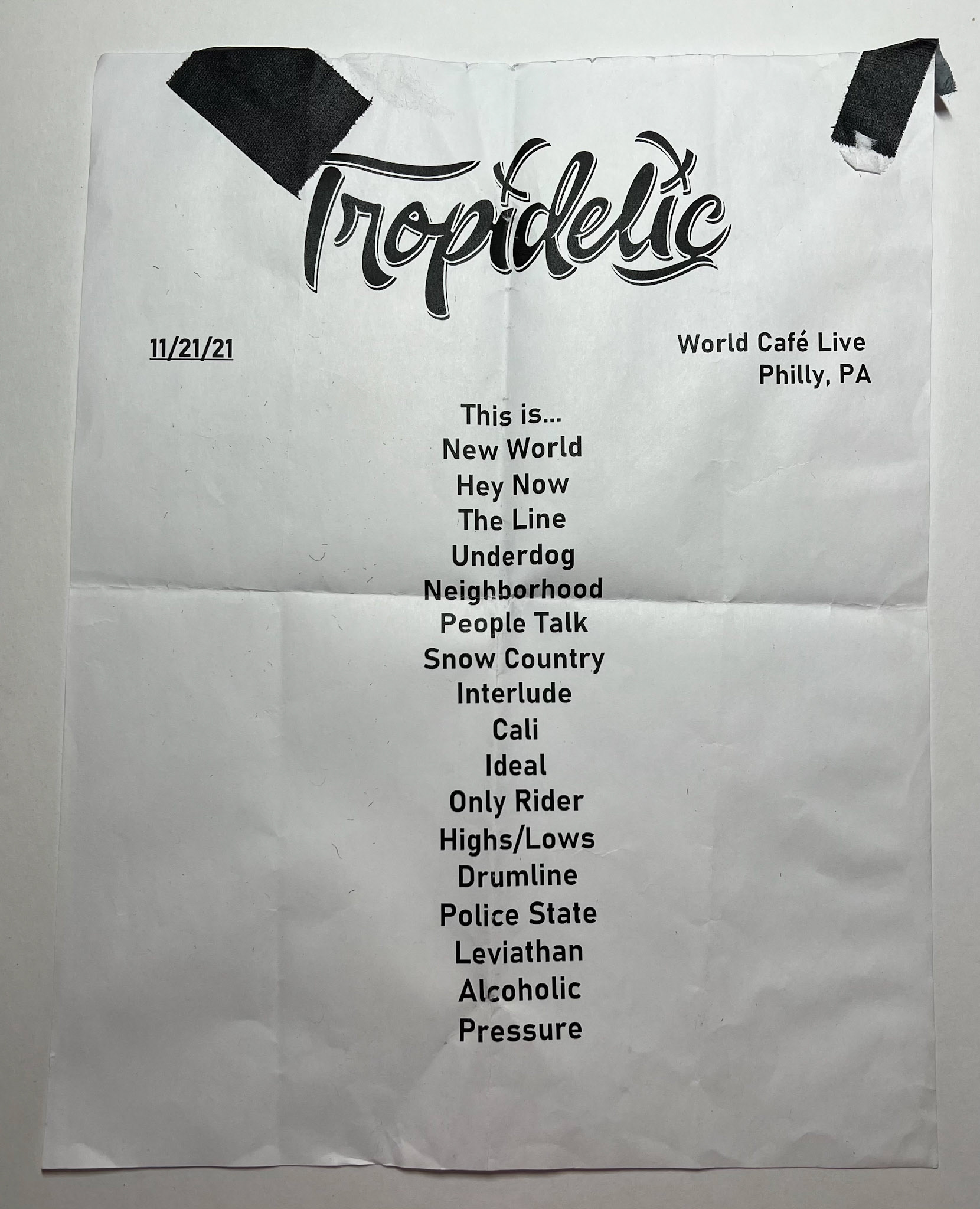 Tropidelic @ World Cafe Live 11/21/21