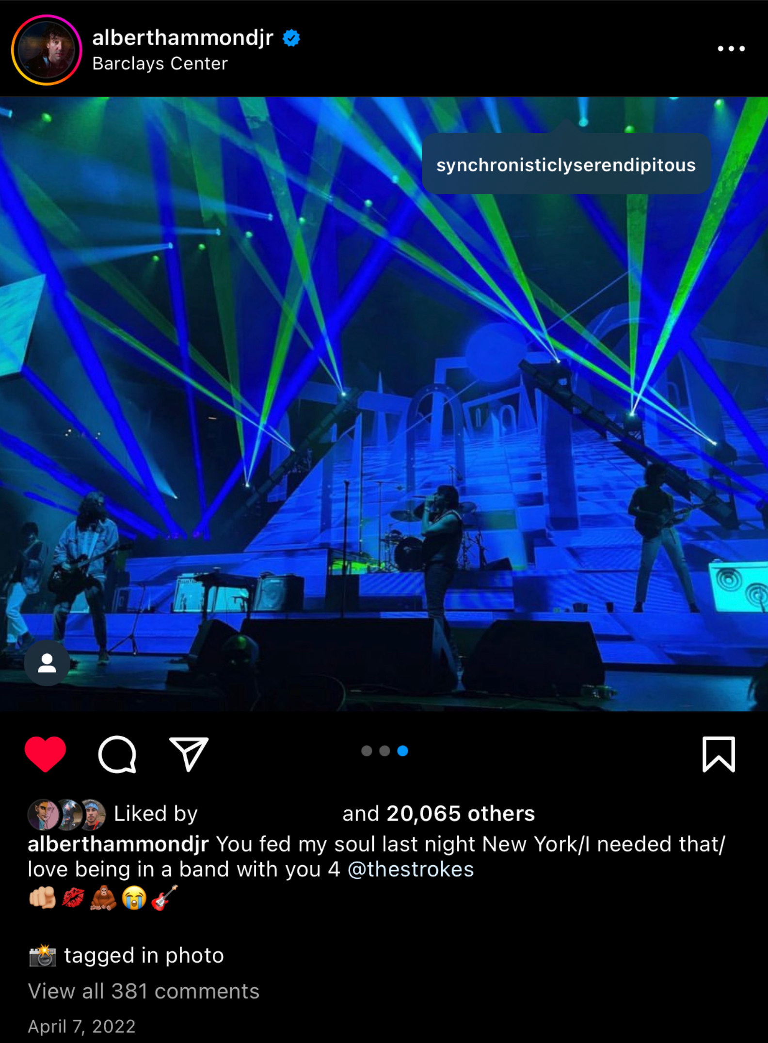 reposted on Albert Hammond, Jr. of the Strokes' feed