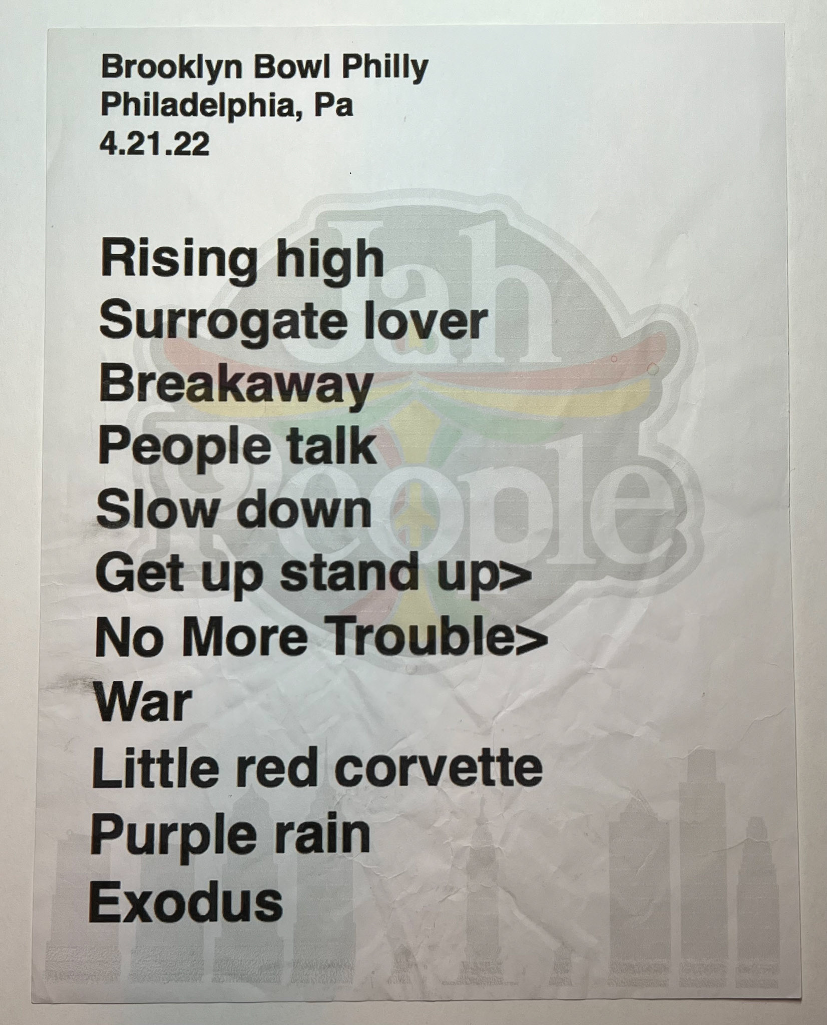 Jah People @ Brooklyn Bowl Philly 4/21/22