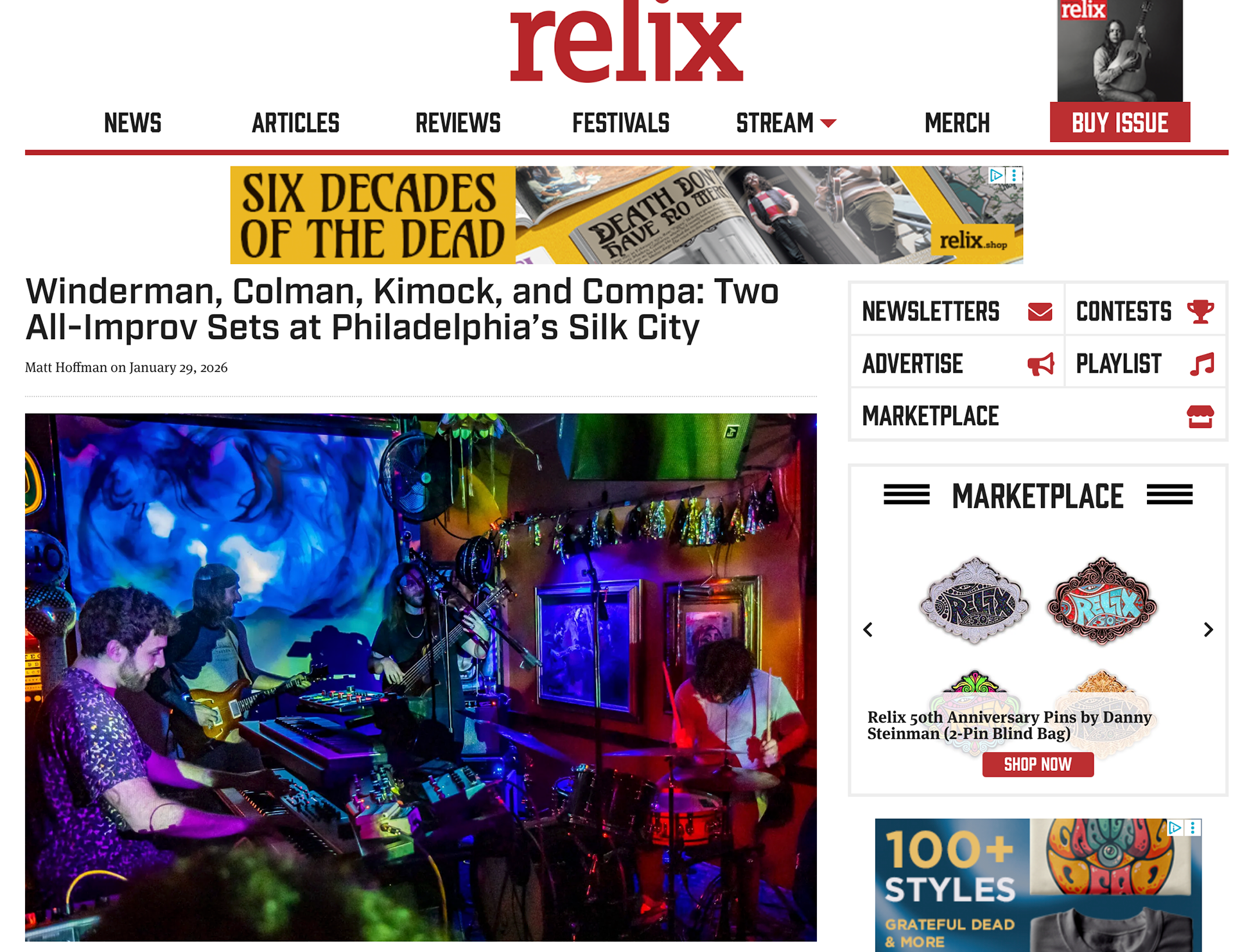 photo featured in Matt Hoffman's show review for Relix
