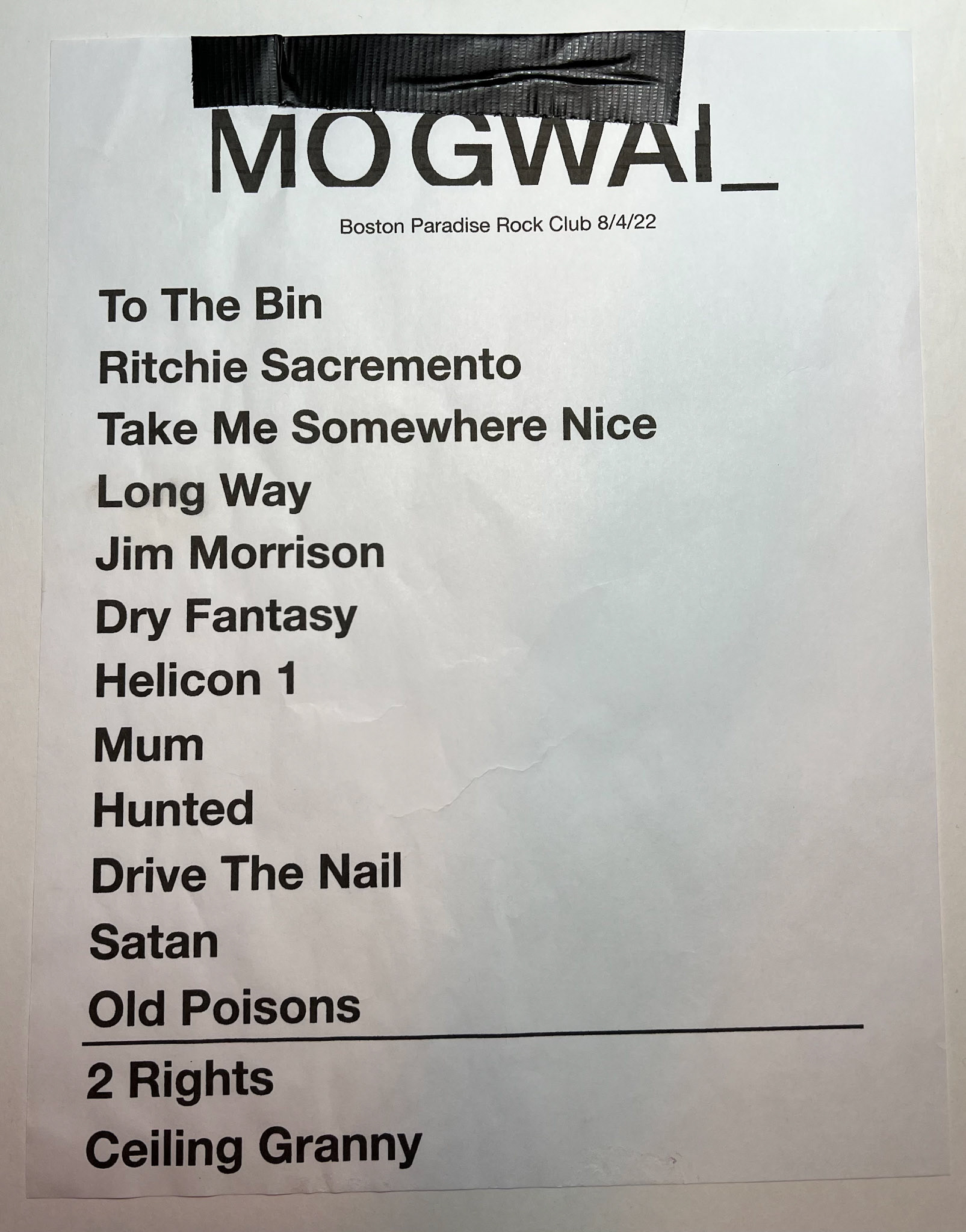 Mogwai @ Paradise Boston 4/8/22