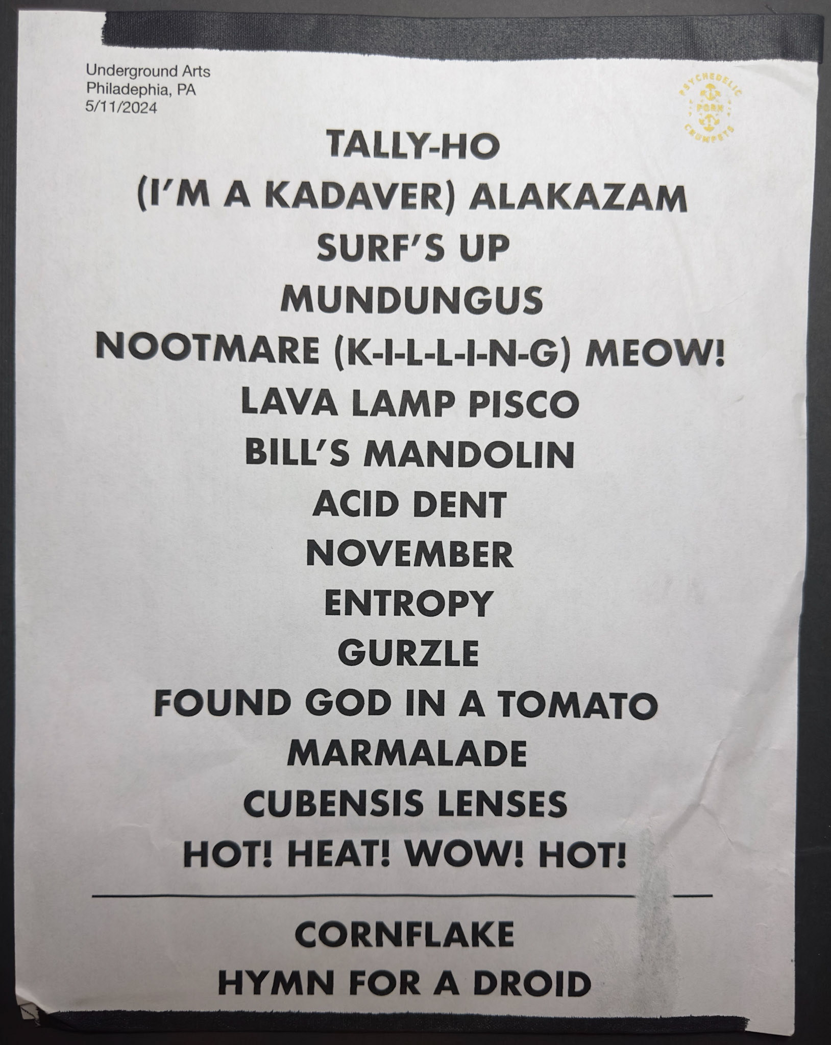 Psychedelic Porn Crumpets @ Underground Arts, 5/11/24