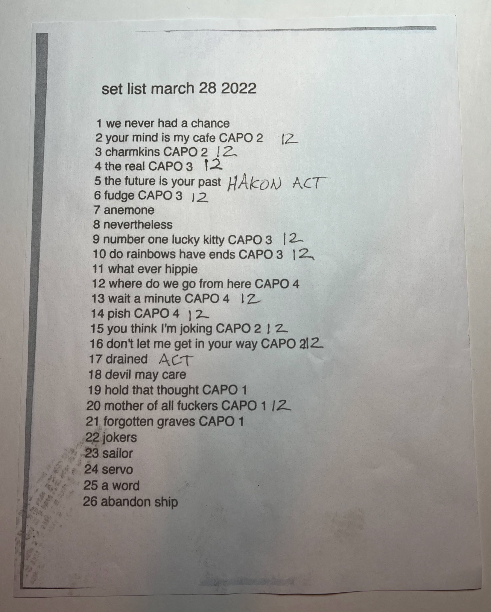 the Brian Jonestown Massacre @ Ram's Head Live 3/30/22