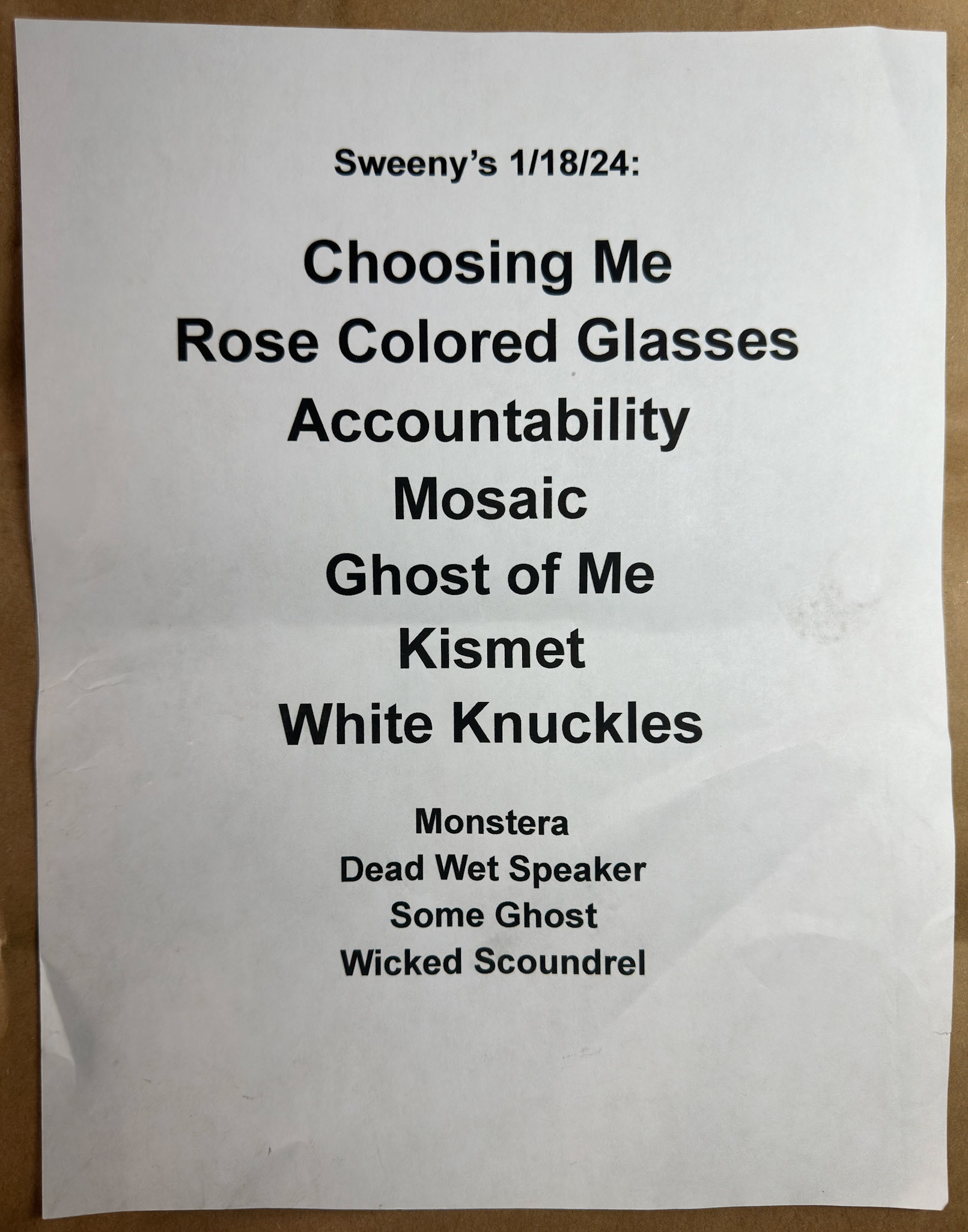 Monstera @ Sweeney's 1/18/24