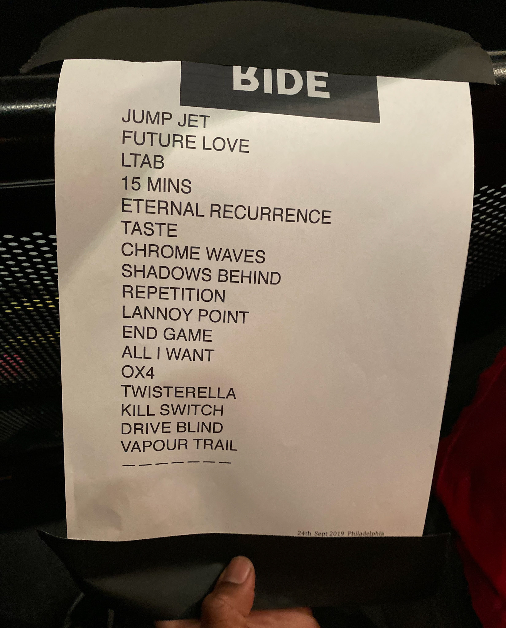 Ride @ Union Transfer 9/24/19