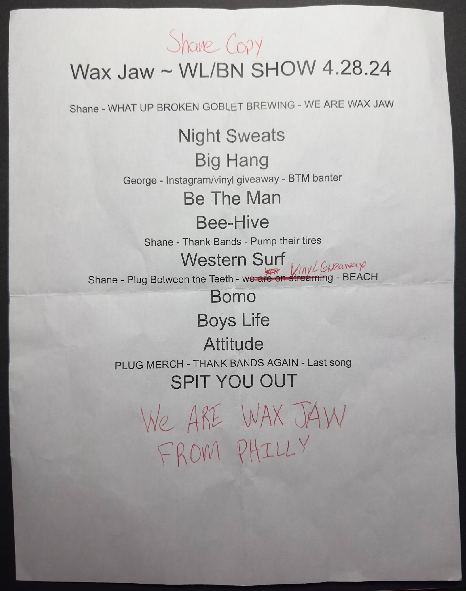 Wax Jaw @ Broken Goblet Brewery 4/28/24