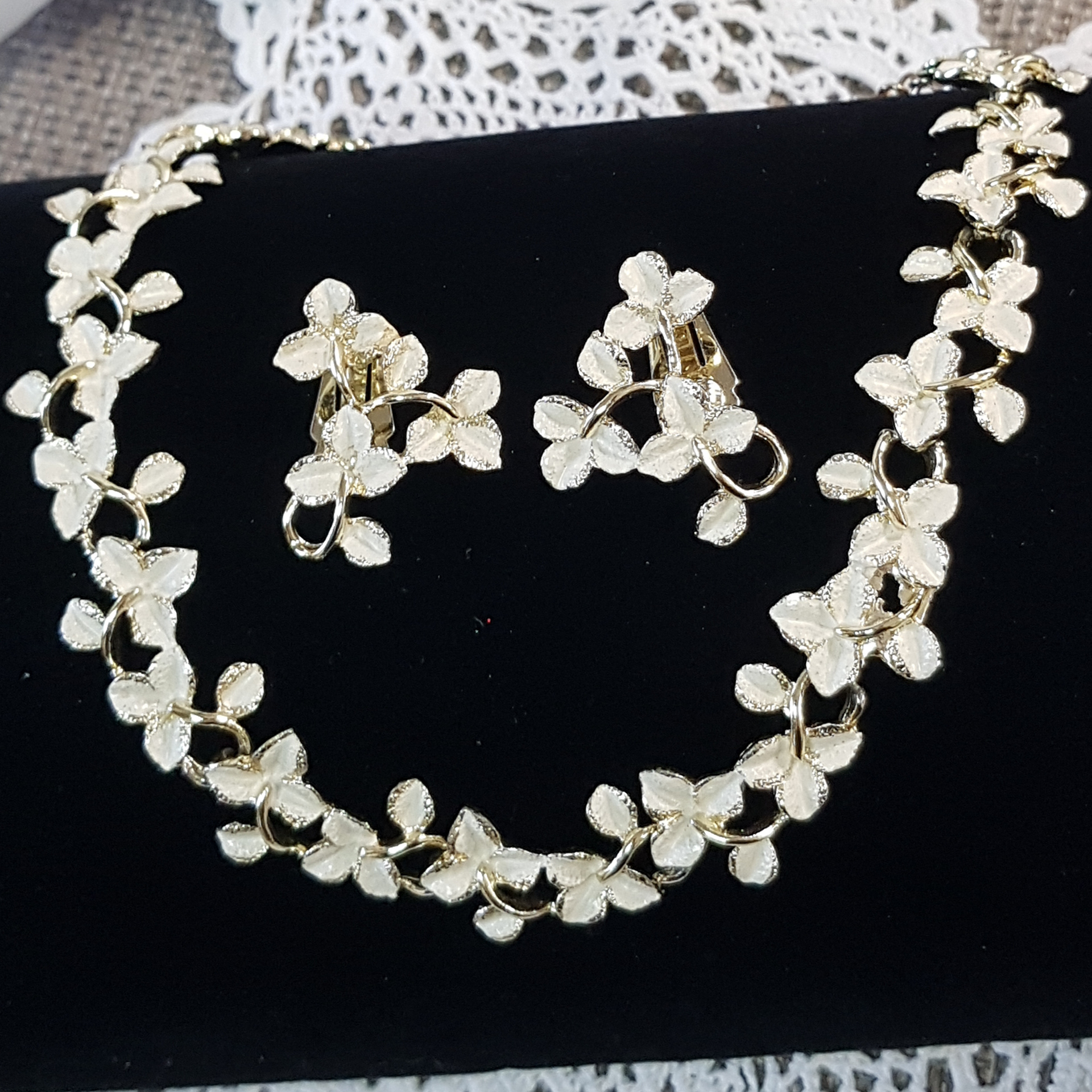 C.1960s enamelled demi parure