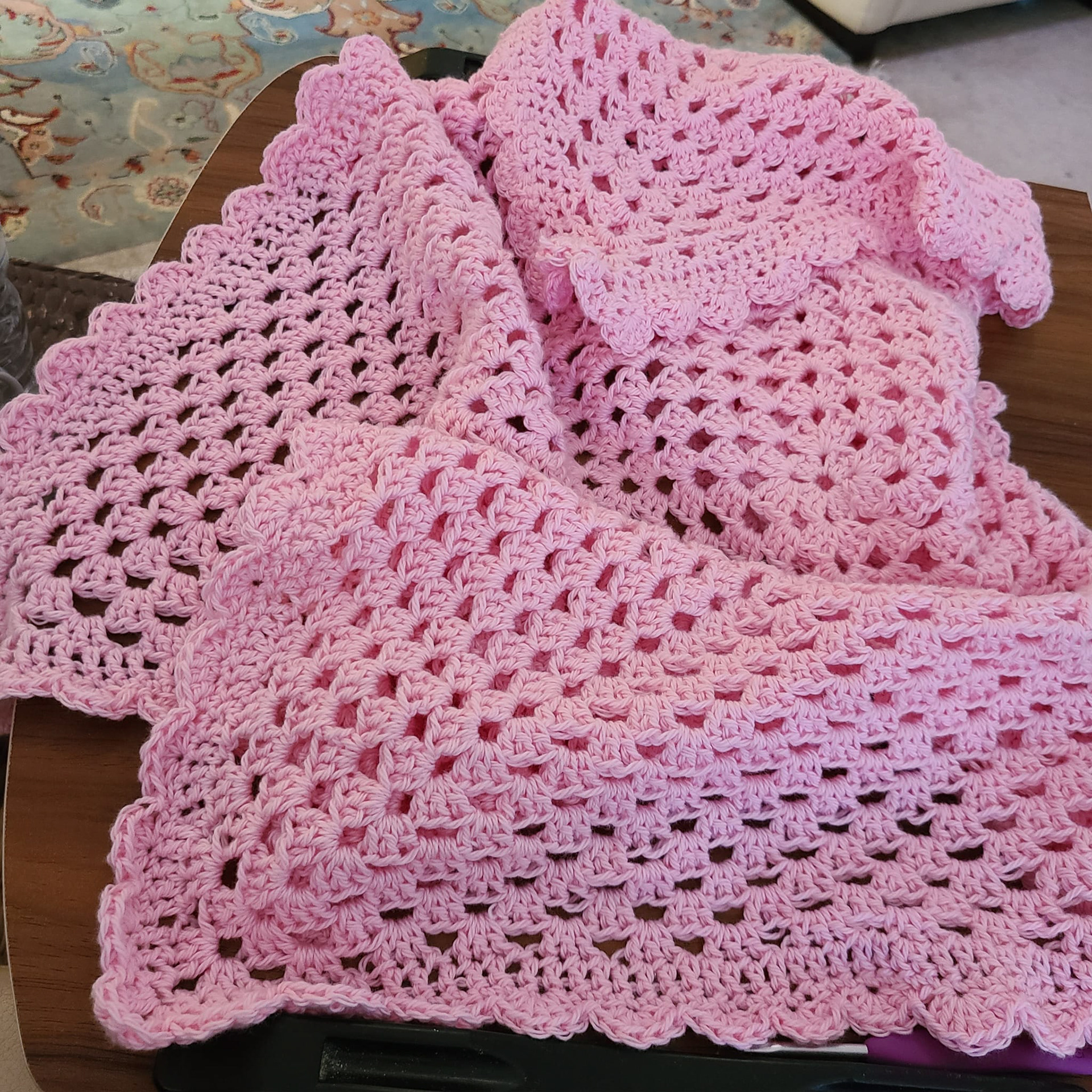 Baby blanket in 8ply BWM Cotton