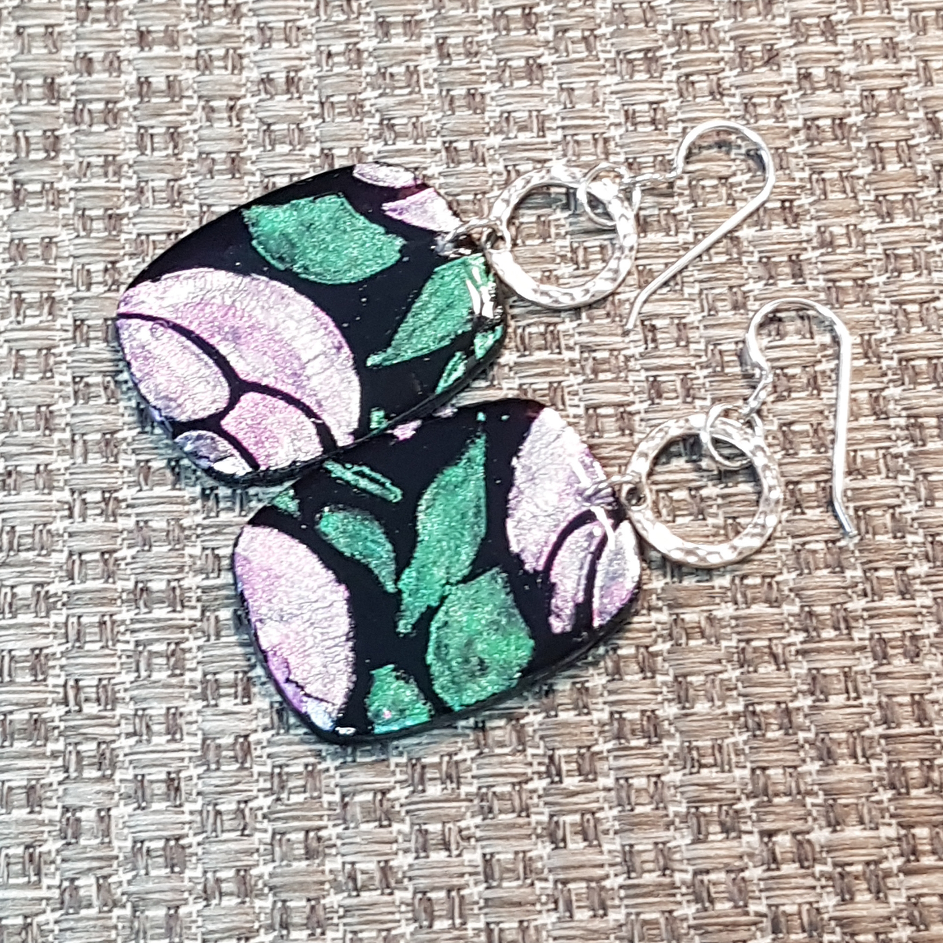 Hand Painted, Sterling Silver Findings