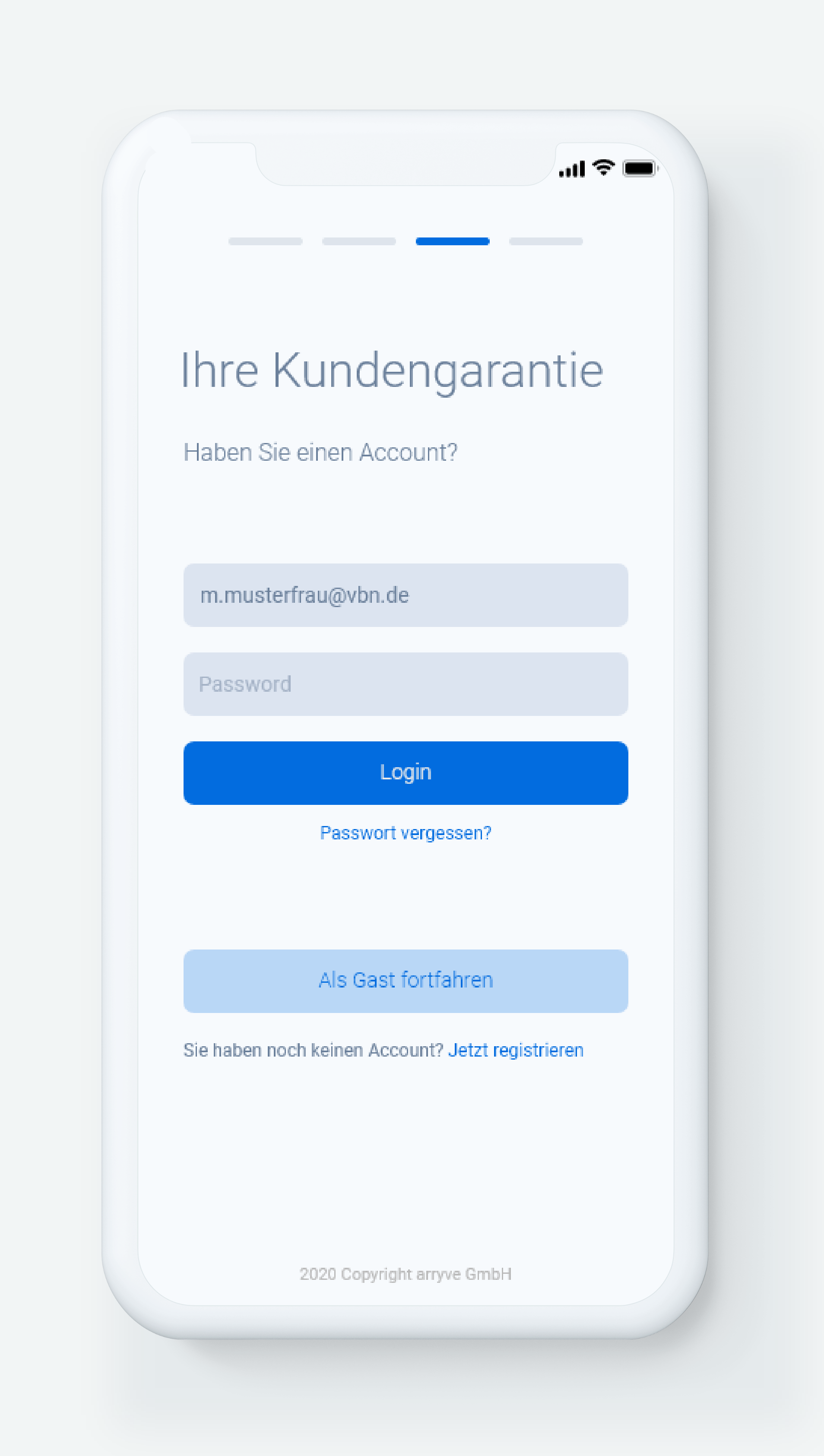 Quick Login or guest option