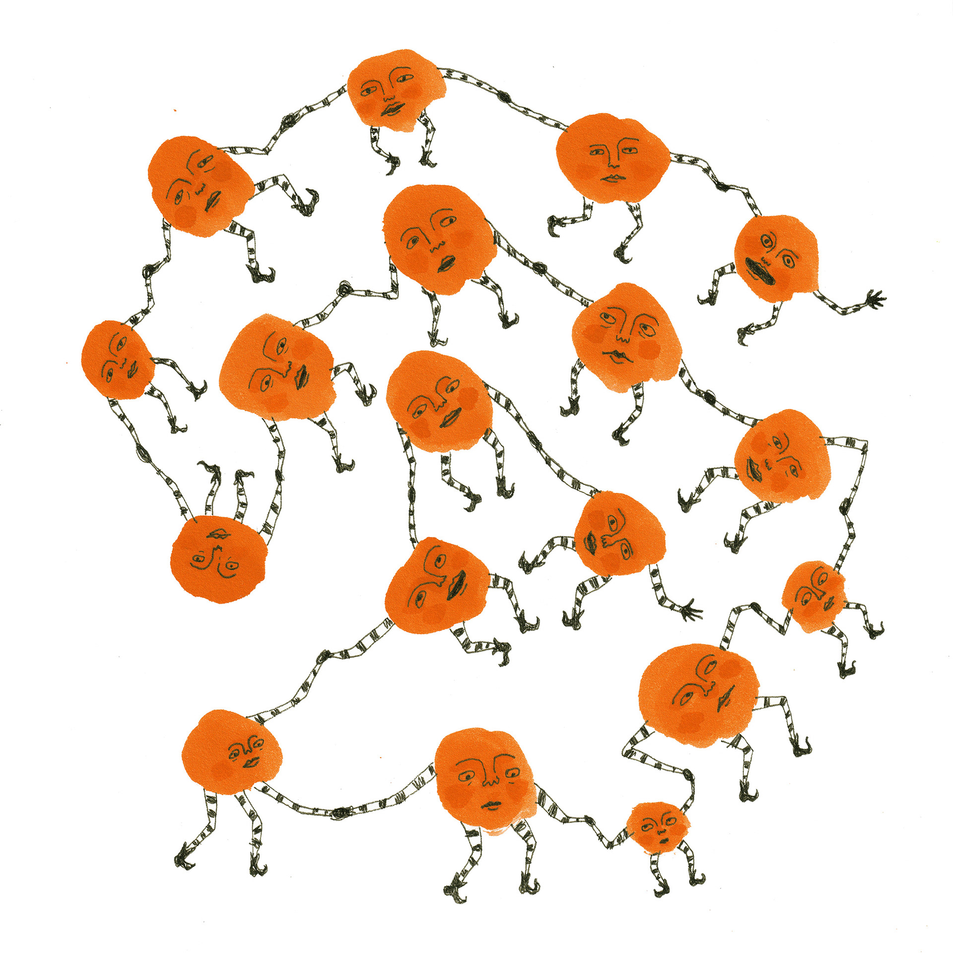 Halloween Party, 2022. Ink on paper. 