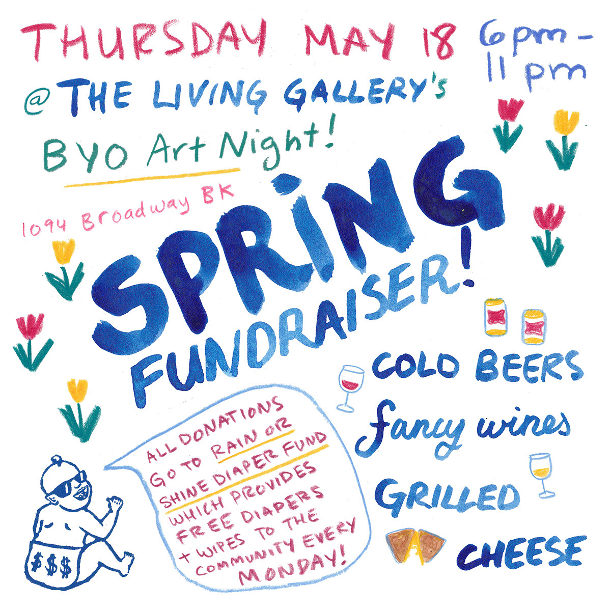 Rain or Shine Diaper Fund Spring Fundraiser flyer May 2023