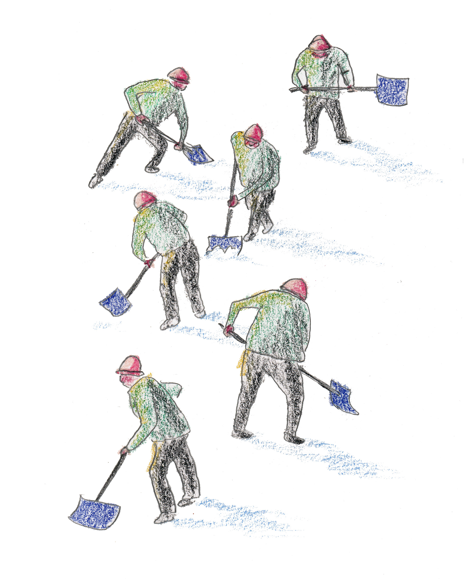 Plower. Colored pencils.