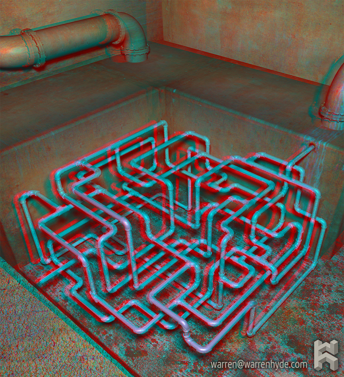 Pipe Maze Anaglyph