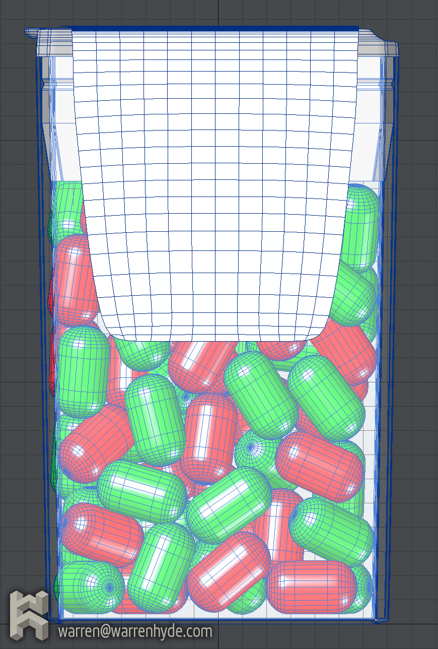 Tic Tac T50 3D Colour Wireframe