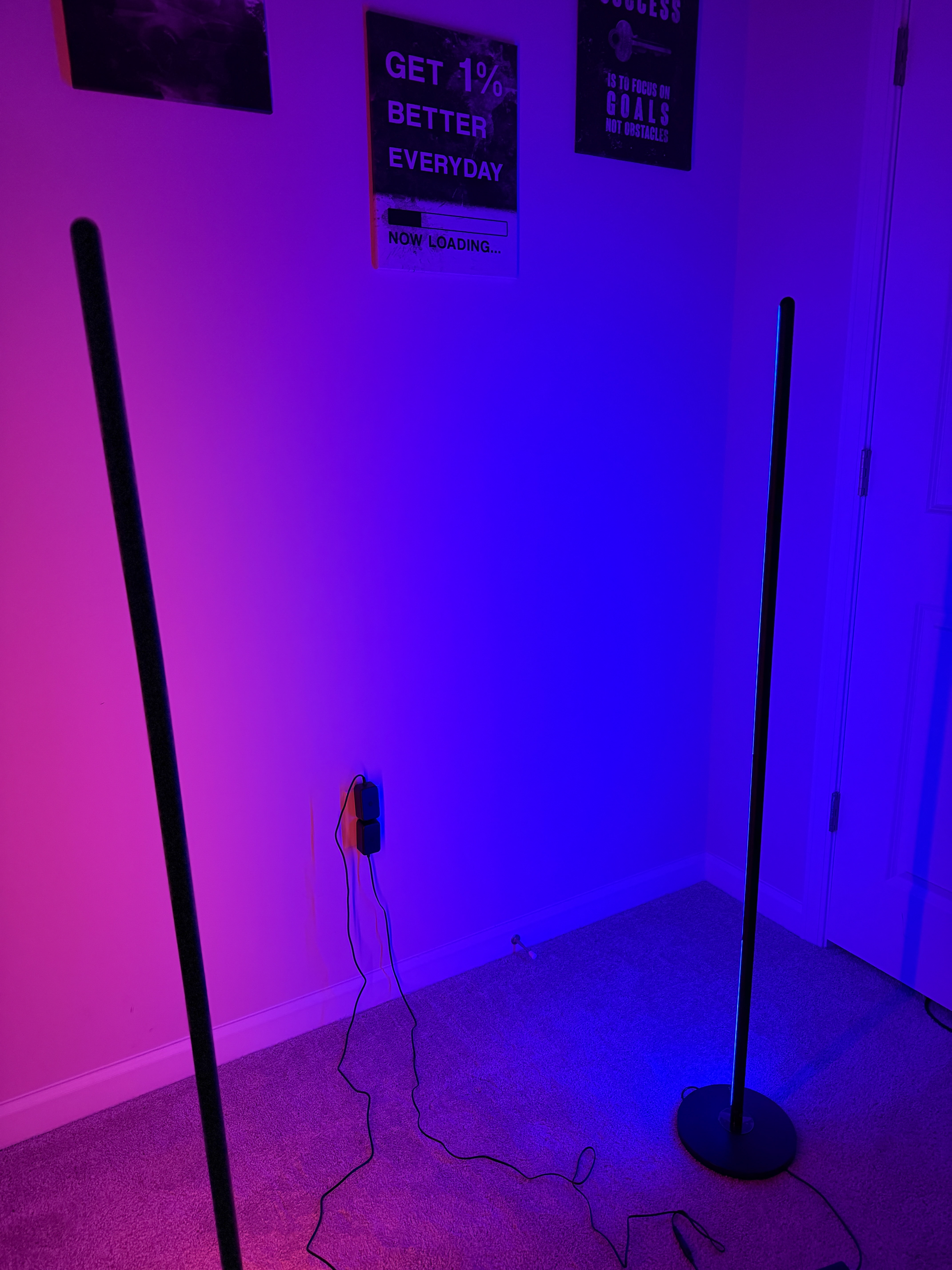 Lighting Govee Tubes: This is how I set the vibe. The Govee tubes add that splash of color to the background.