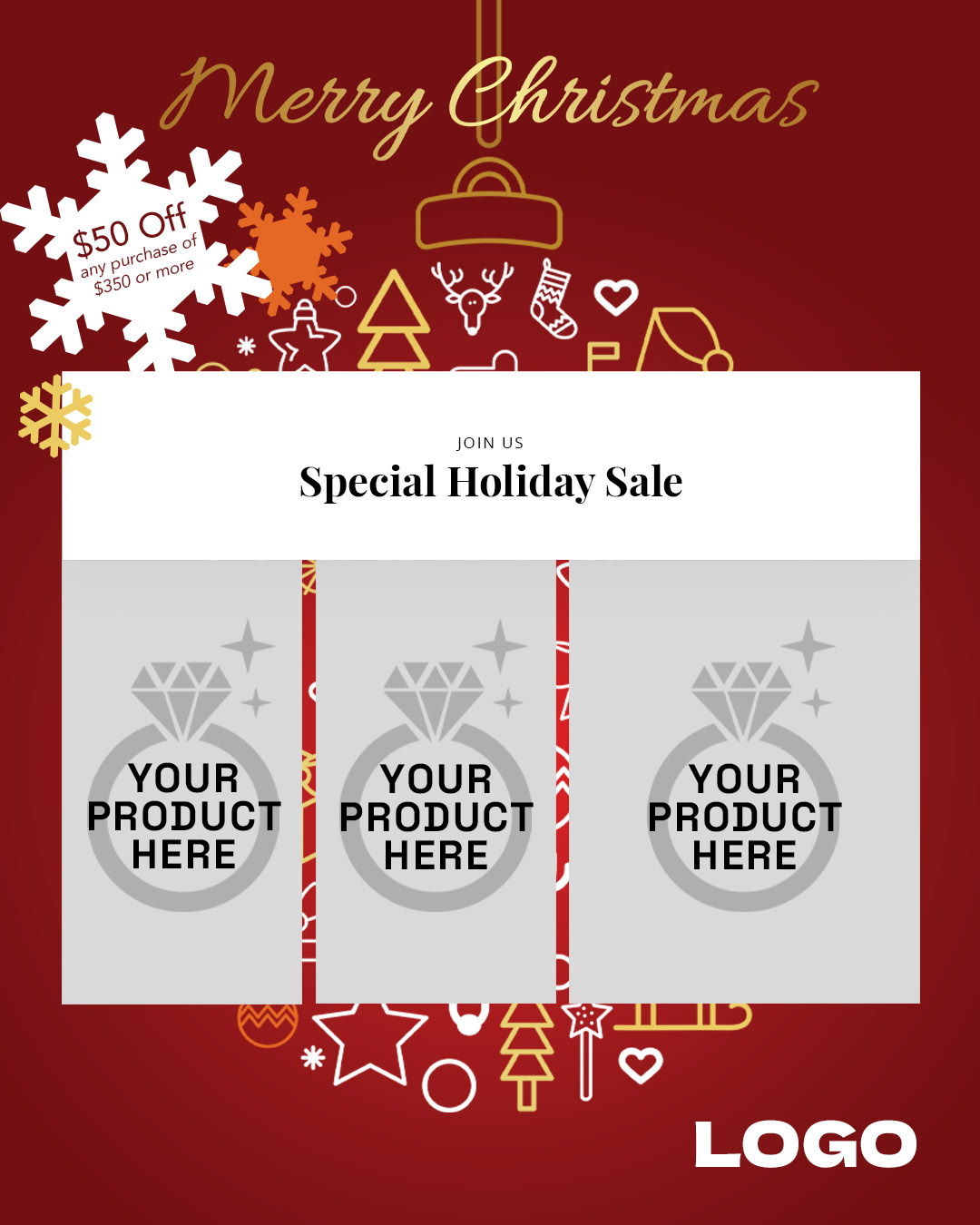 PACKAGE INCLUDES EBLAST,  WEB BANNER & SOCIAL POST (FB OR IG) - Add your choice of product and text. Custom Artwork Also Available.