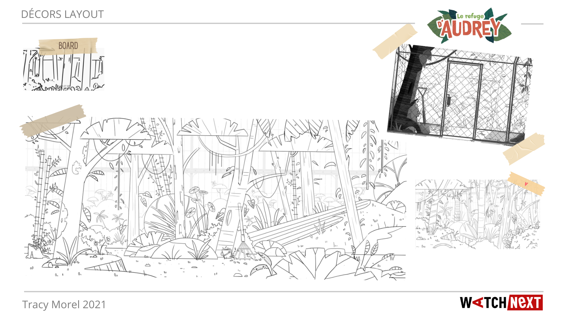 Layouts réalisés lors de mon stage sur le développement du projet "Le refuge d'Audrey"