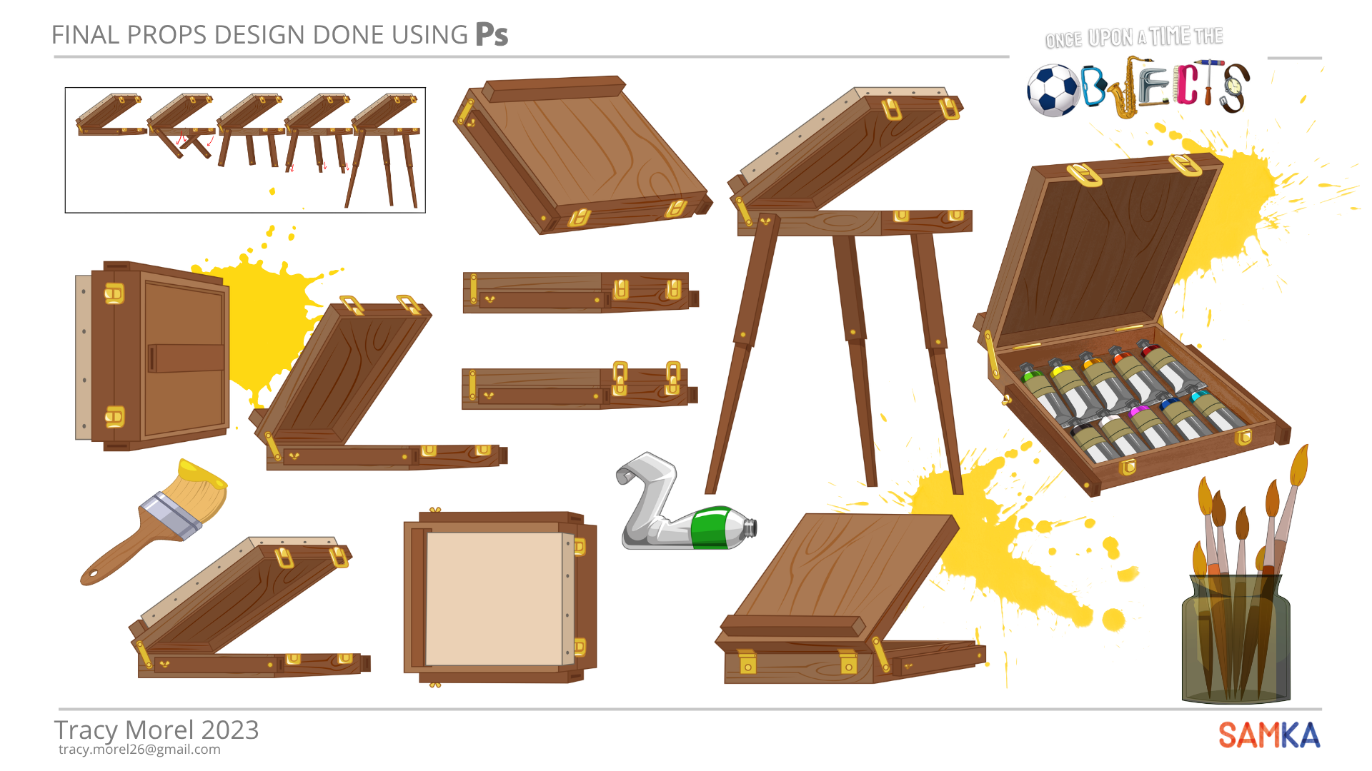 Props réalisés lors de ma mission sur la série "Il était une fois les objets" chez Samka