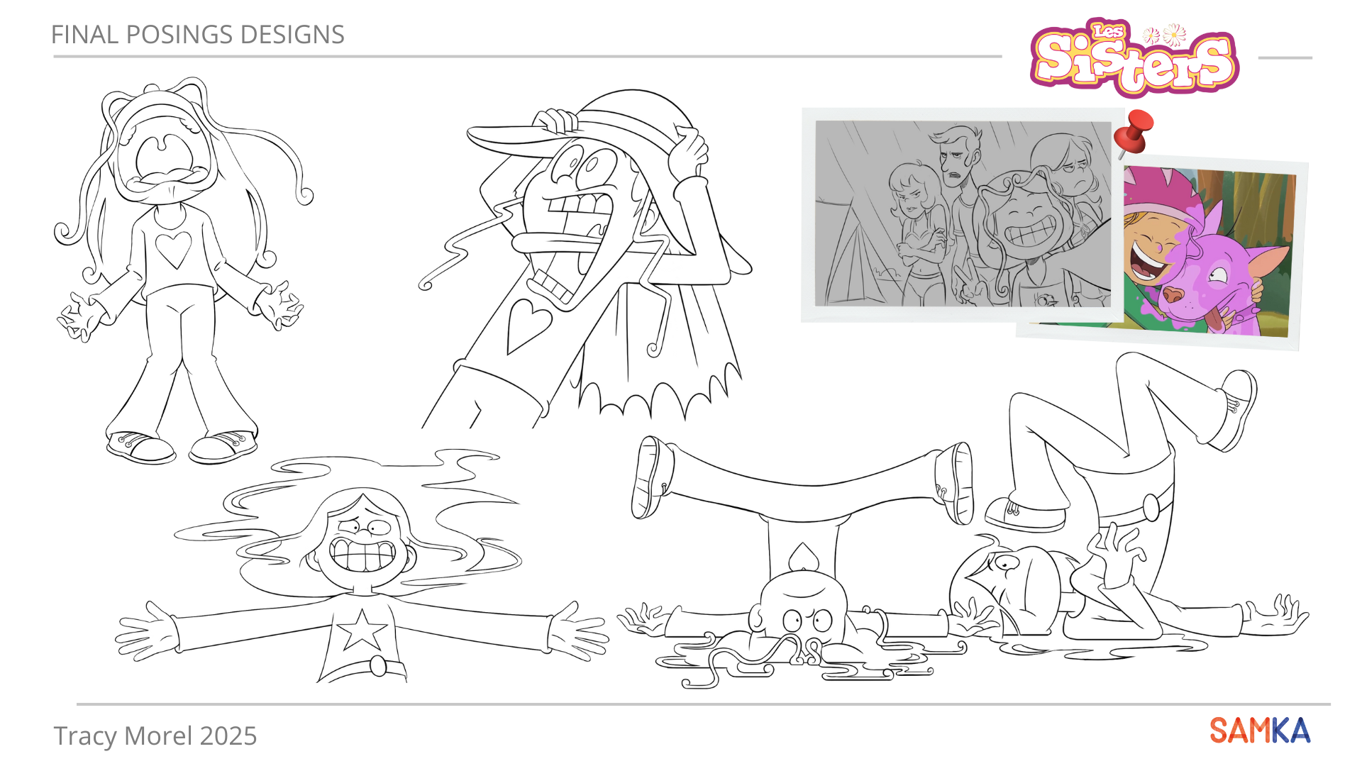 Posings des personnages principaux de la série "Les Sisters" saison 4