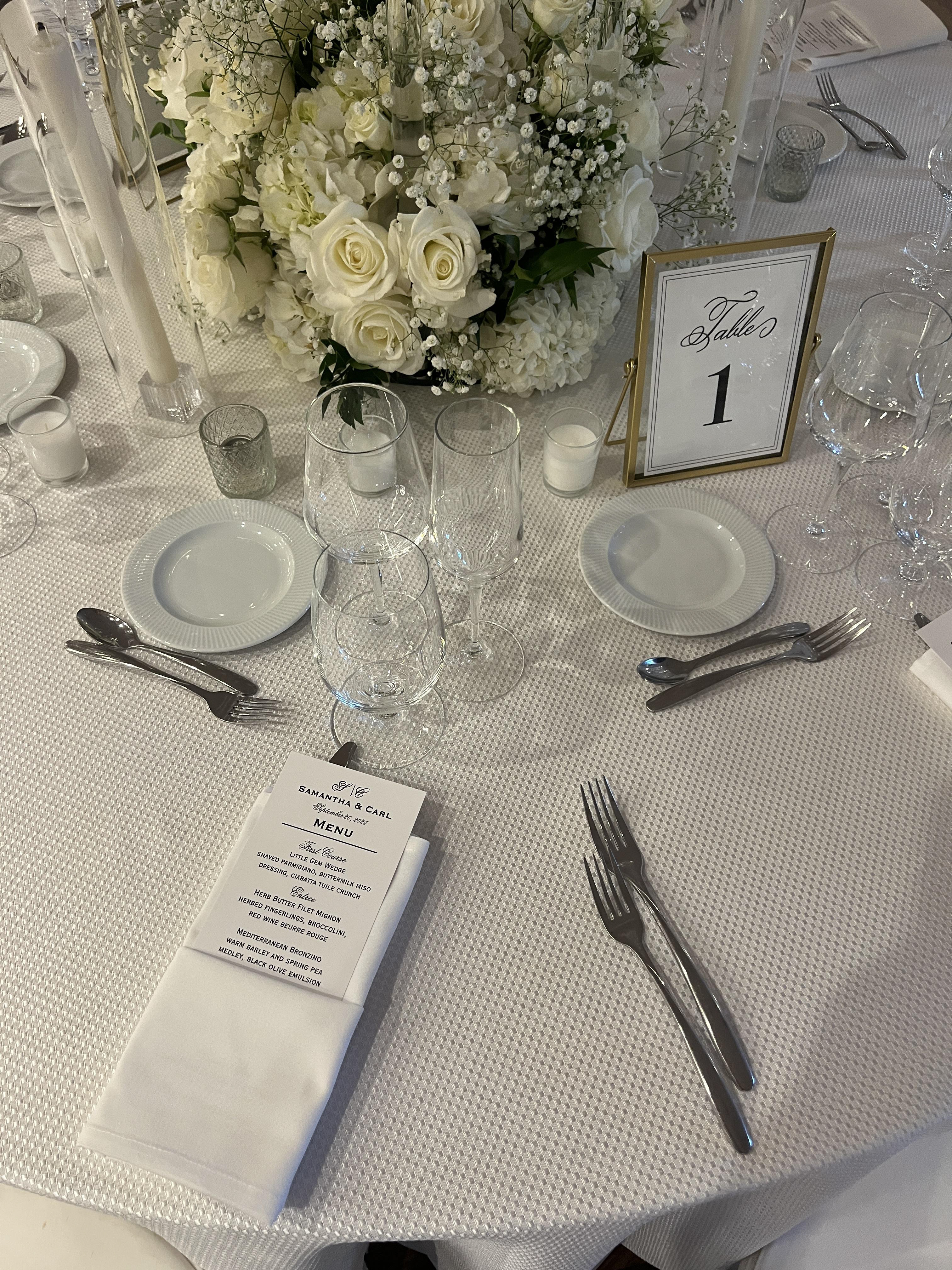 Menu & Table Number