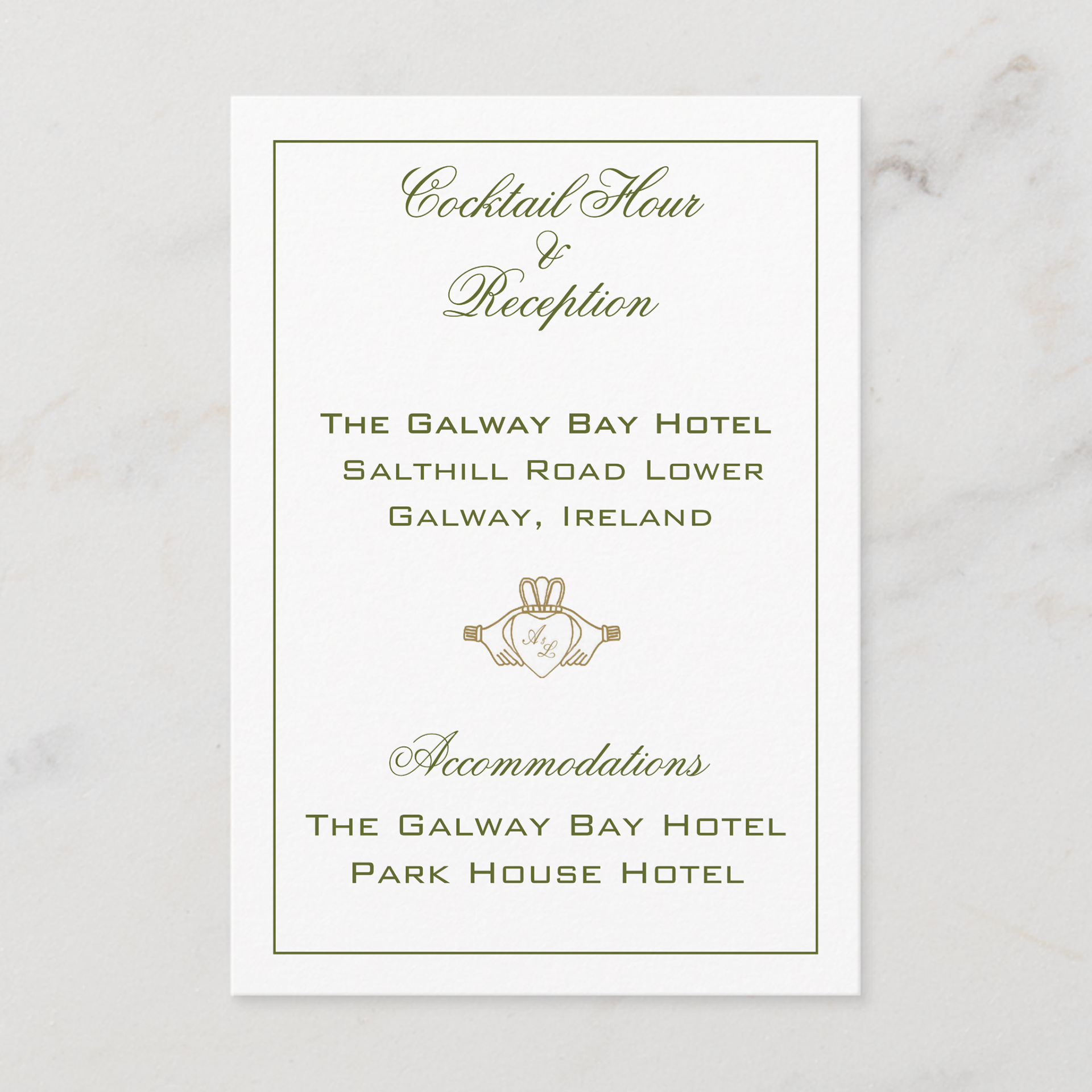 Claddagh Wedding Enclosure Card. 