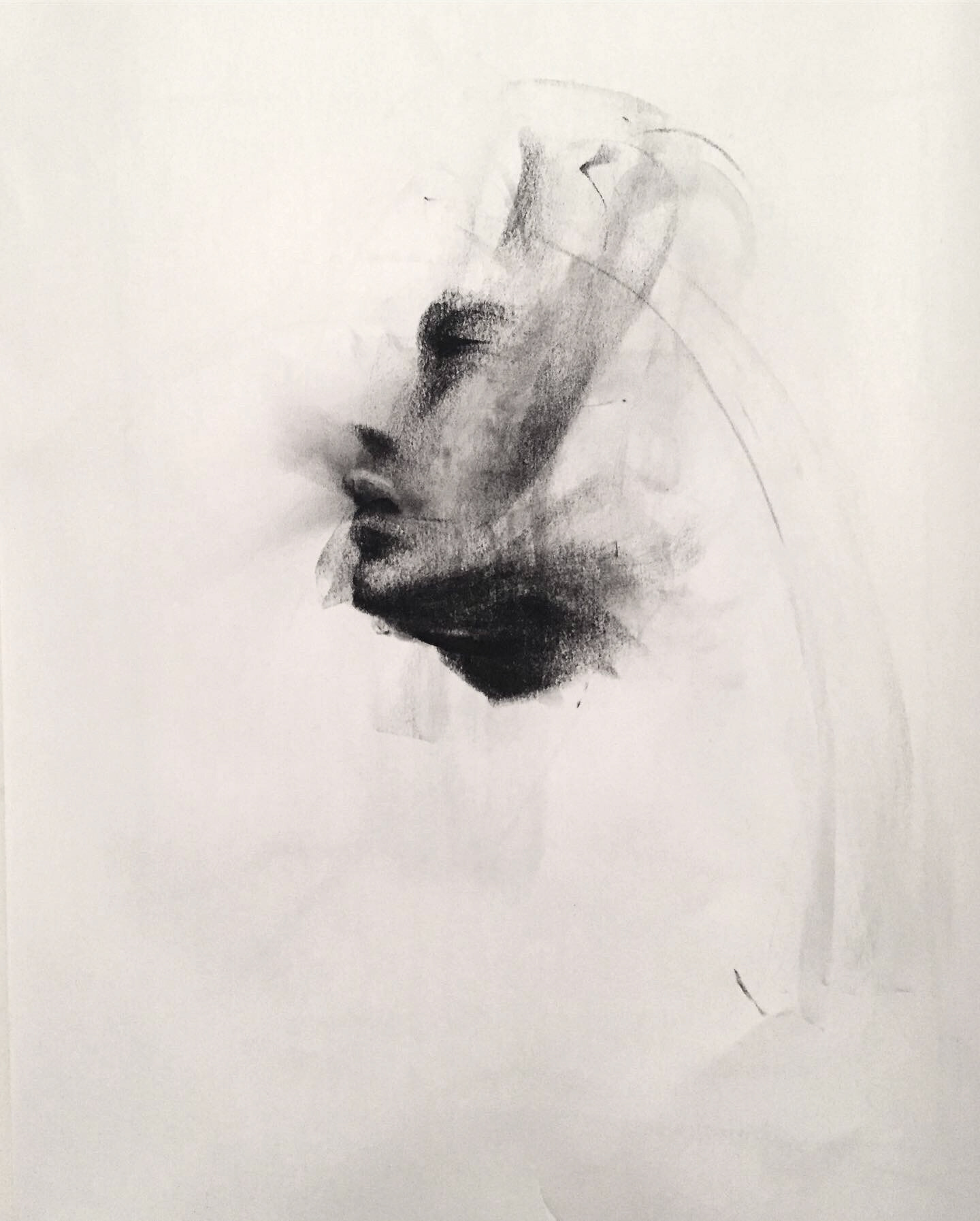 Figure drawing, charcoal, July 2019.