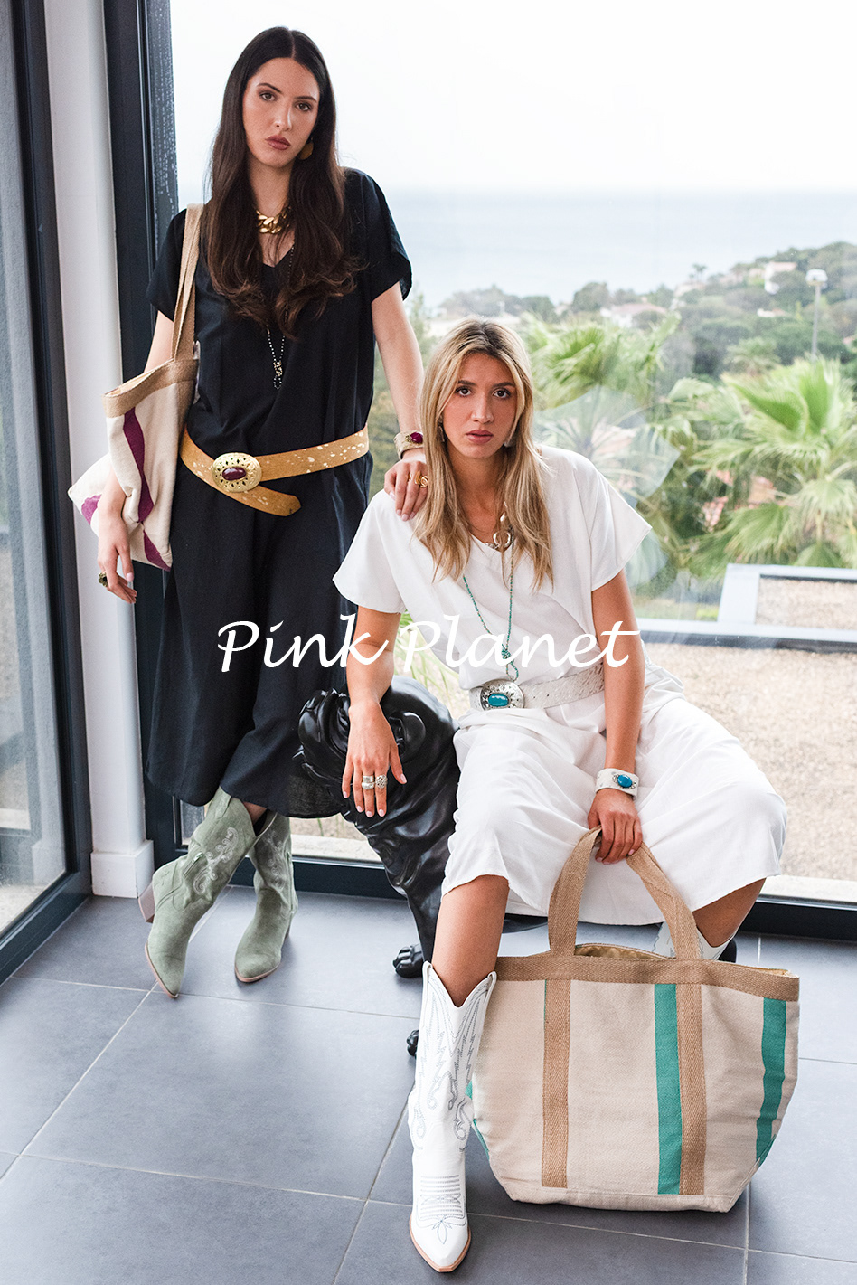 Campaign shooting for Pink Planet SS26 in a villa in French Riviera