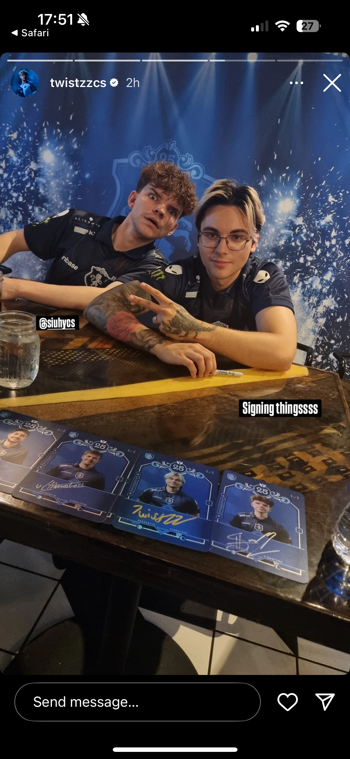 Twistzz Instagram Storey