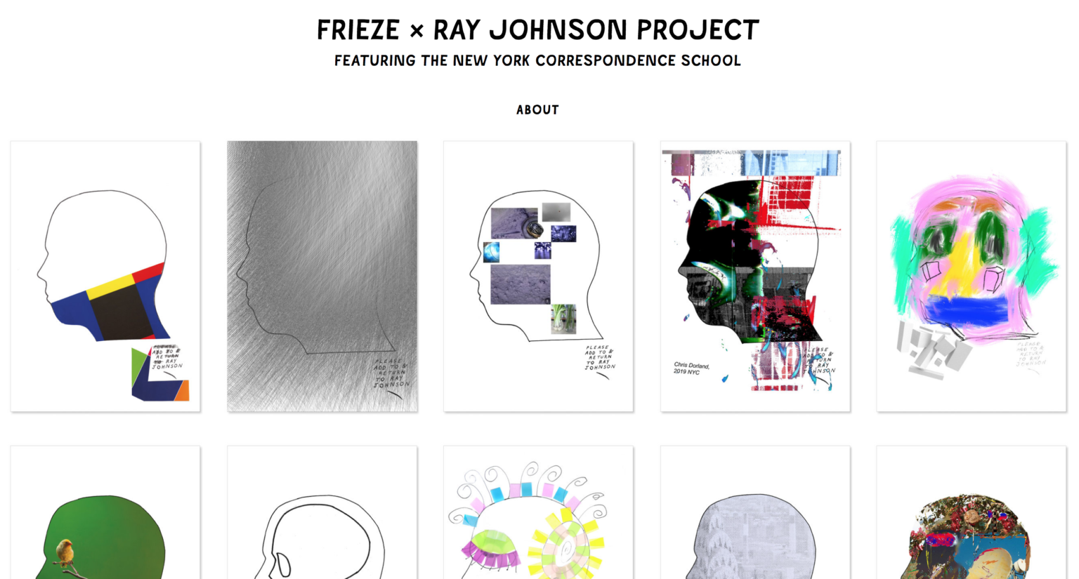 Frieze x Ray Johnson, top row second from left