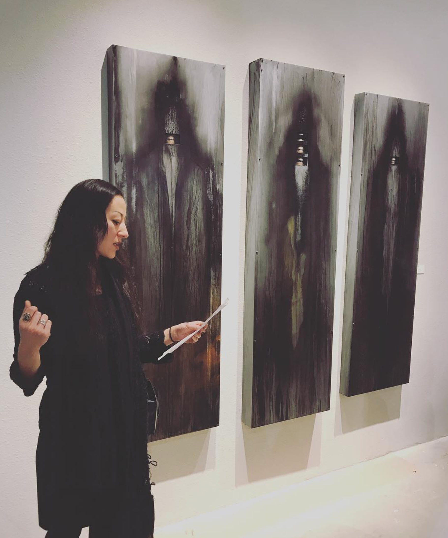 Collaboration with Judd Hawk, who created visual works in response to two of my short stories: XOIHL, XELAT and GOLD VULTURE, BLACK LADDER, both from MINERALIS. Photograph by Mattia Alagna.