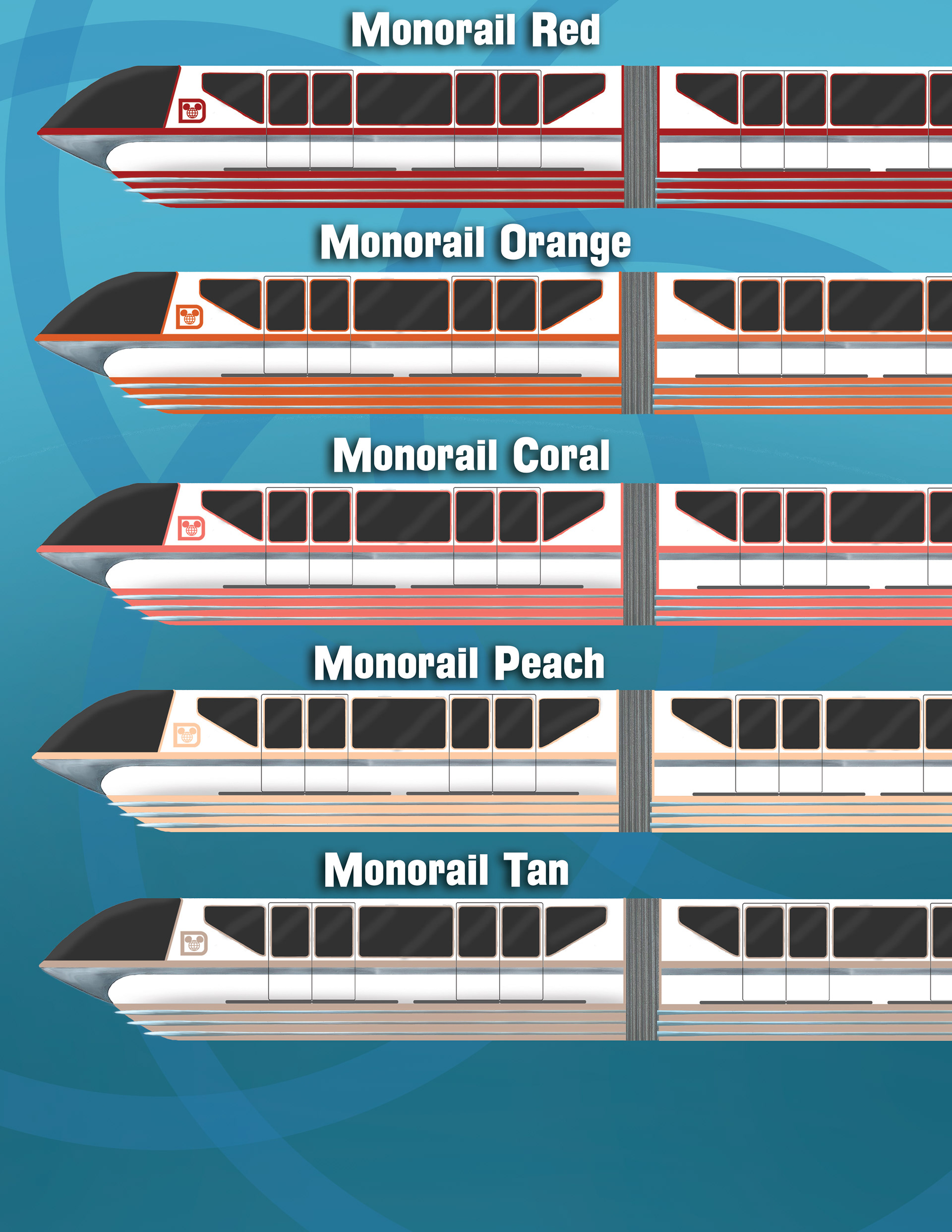 The Different Monorail Colors