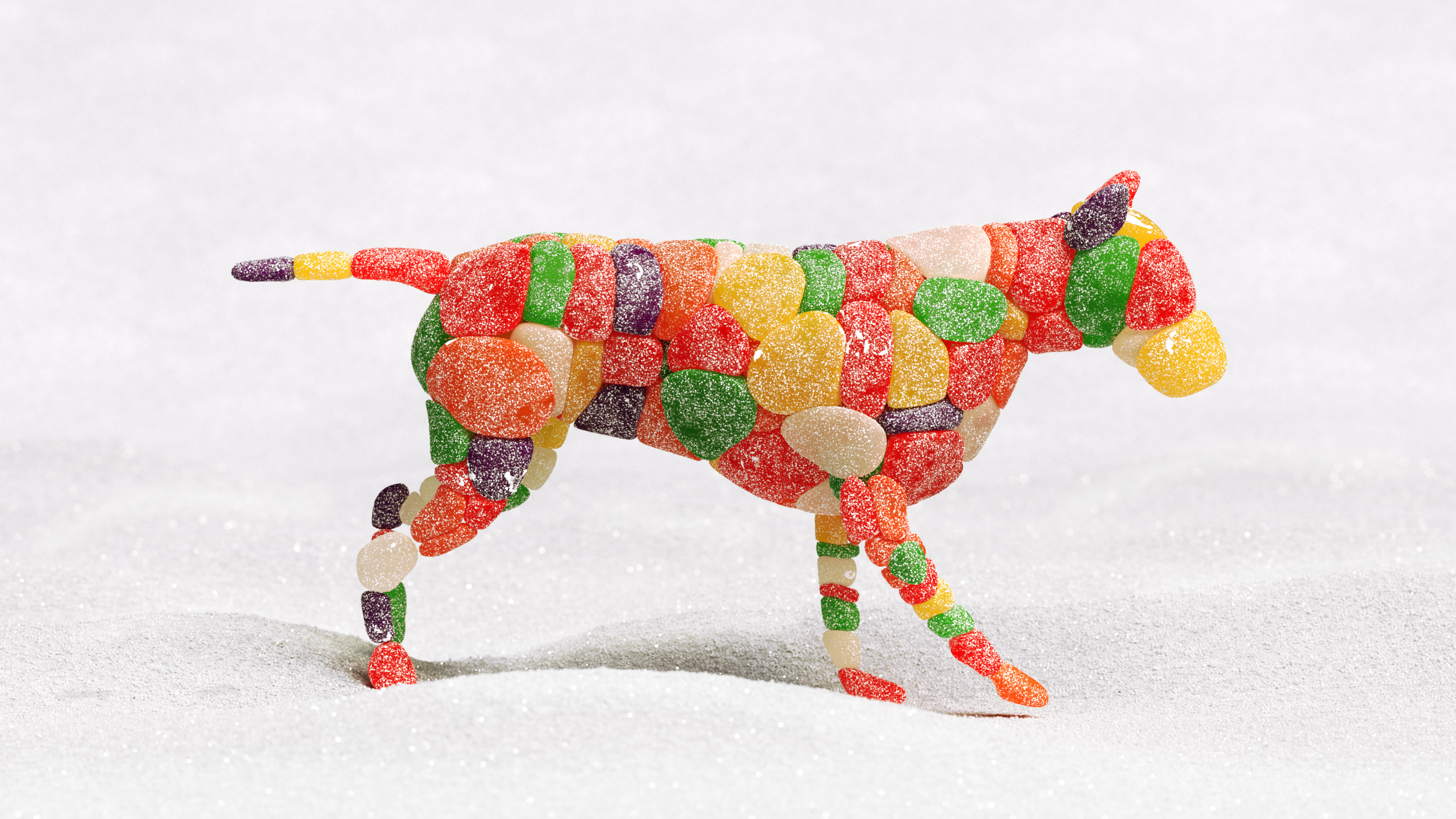 gumdrop dog render sugar 3d maya