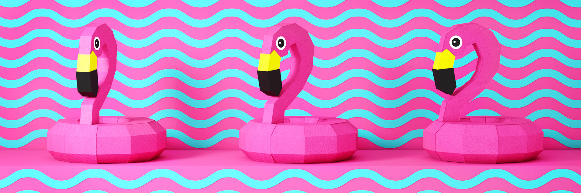 flamingos pool toy pink paper