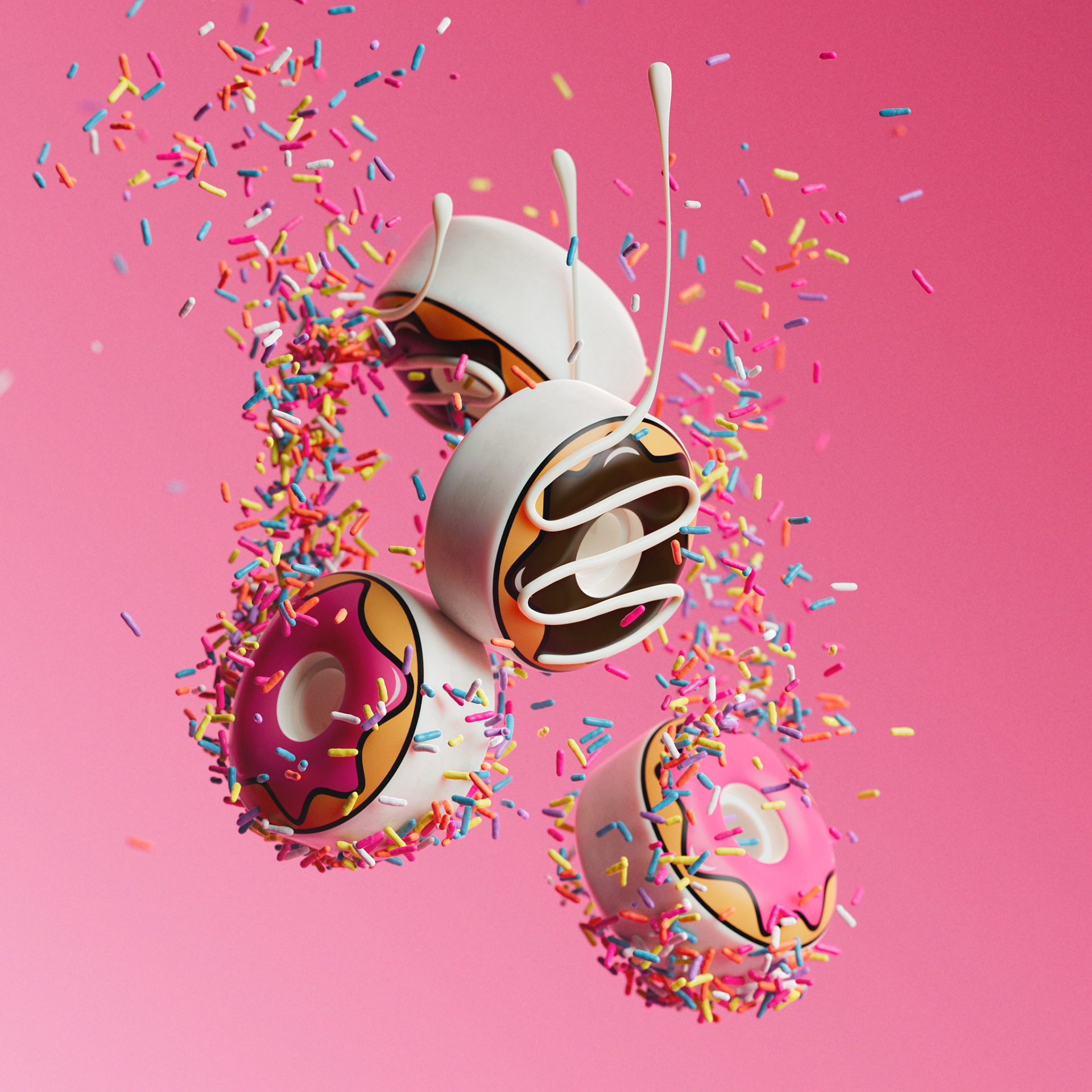 Maya render skateboard wheels 3d