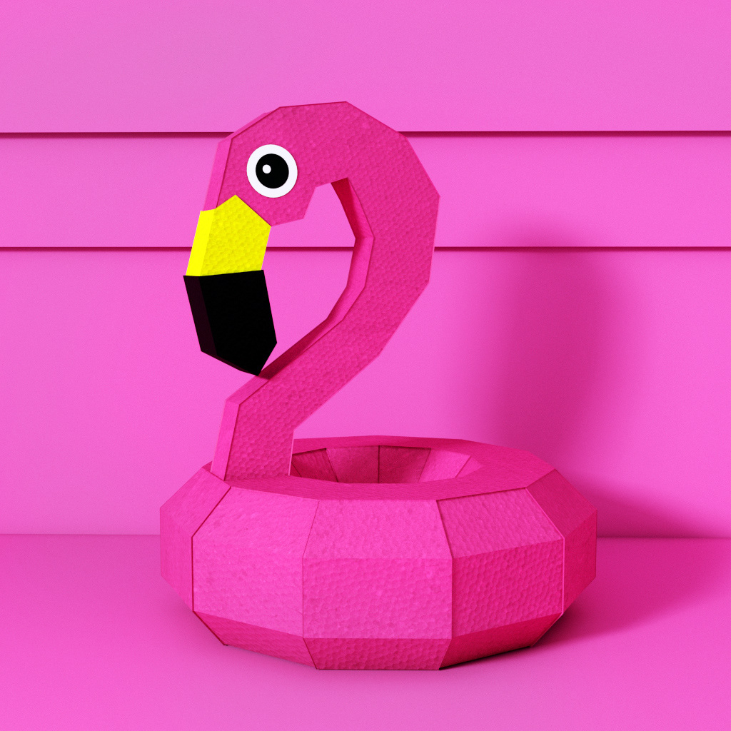 flamingo pink paper pool toy