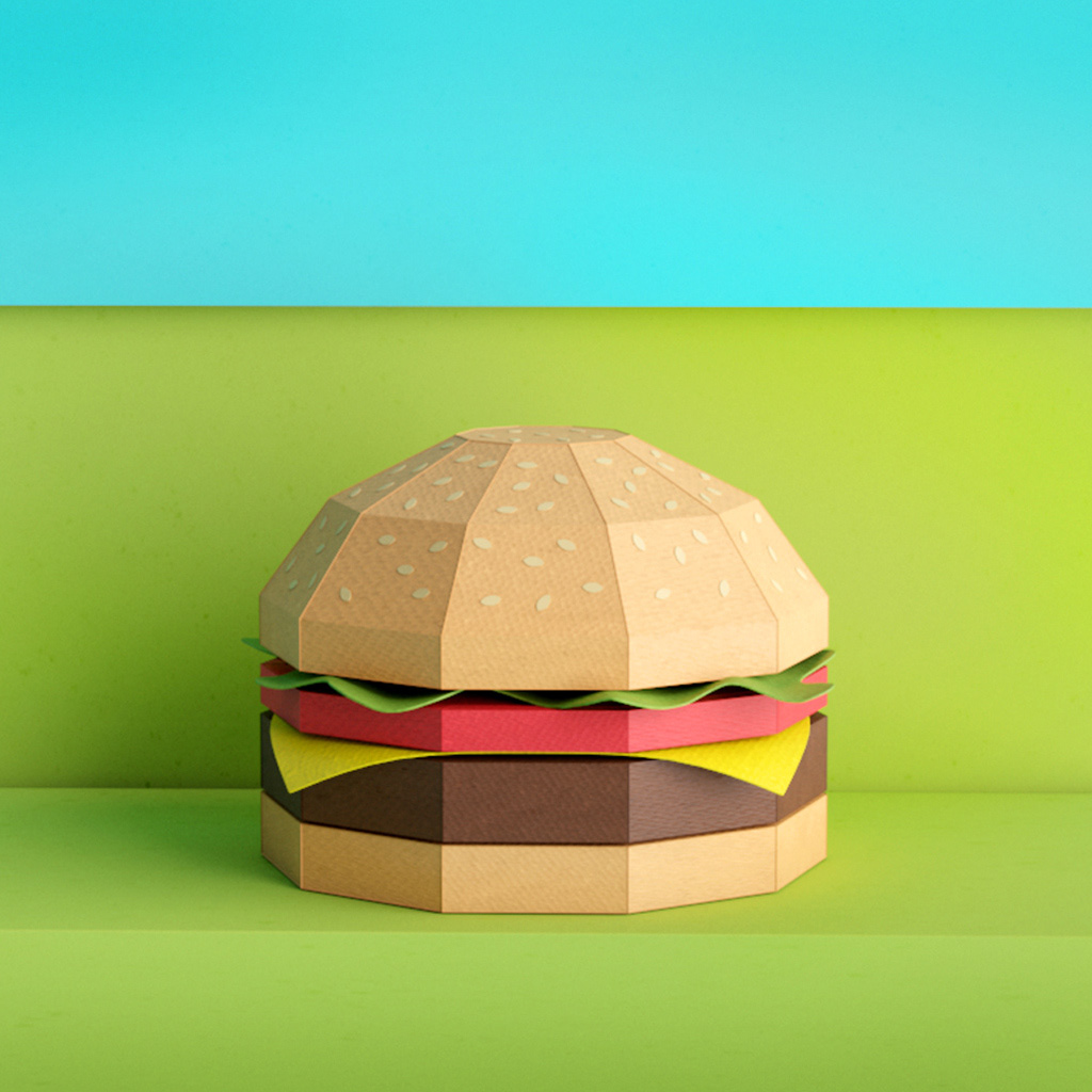hamburger summer paper render