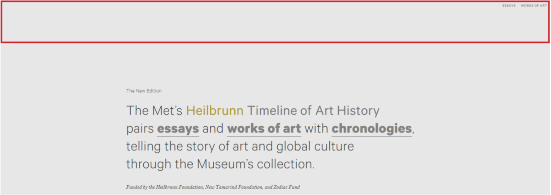 The current homepage does not contain the consistent header like other pages