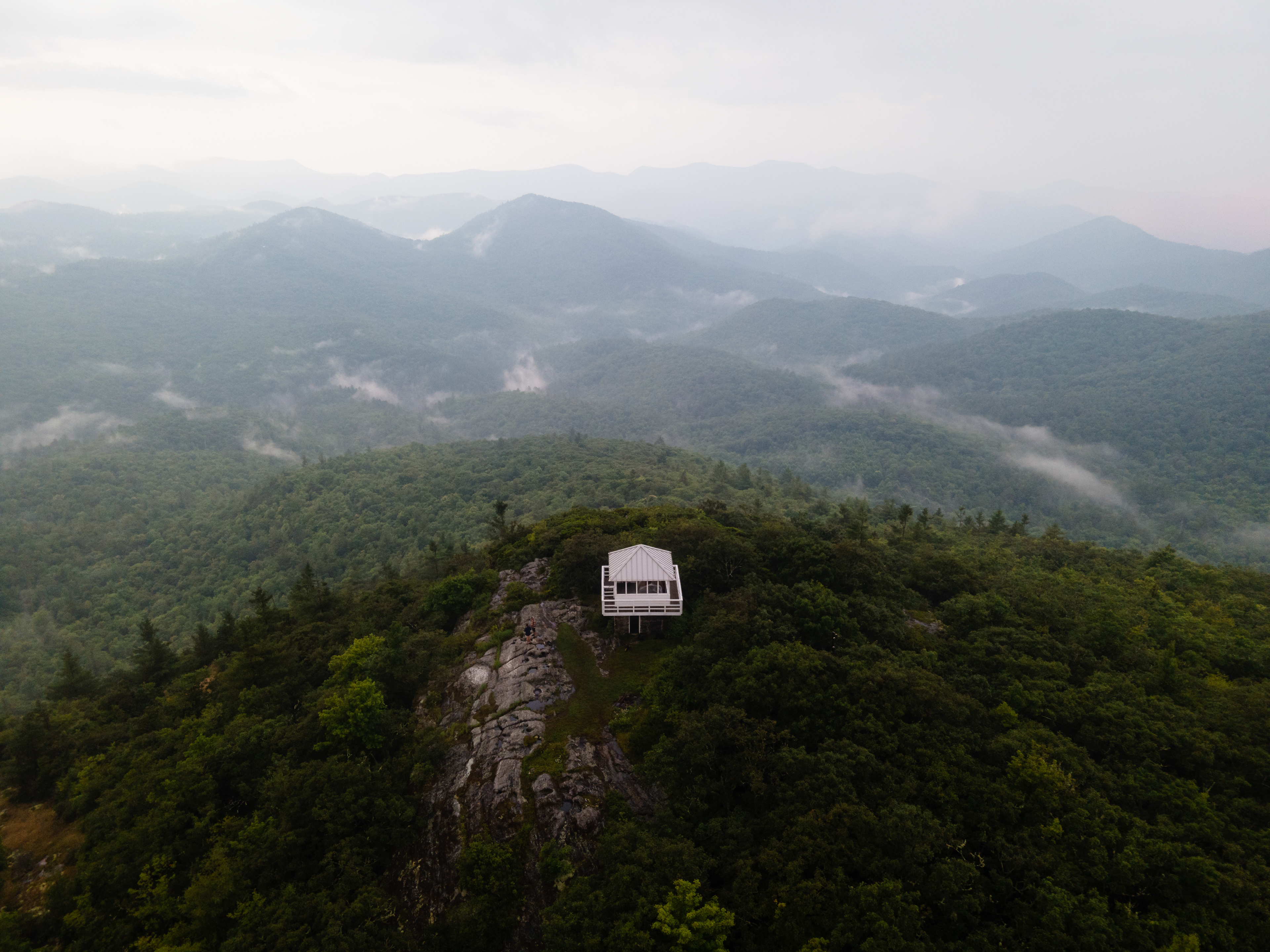 Foggy Evening at Yellow Mountain Fire Tower, Macon Co.