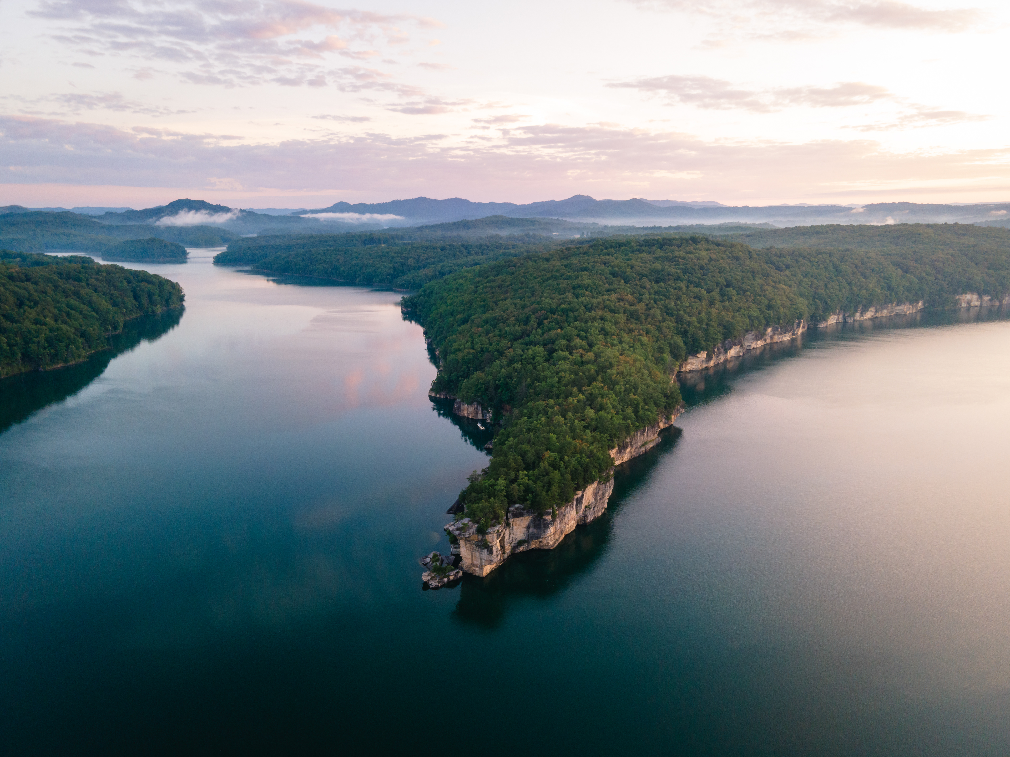 Sunrise over Summersville Lake, West Virginia