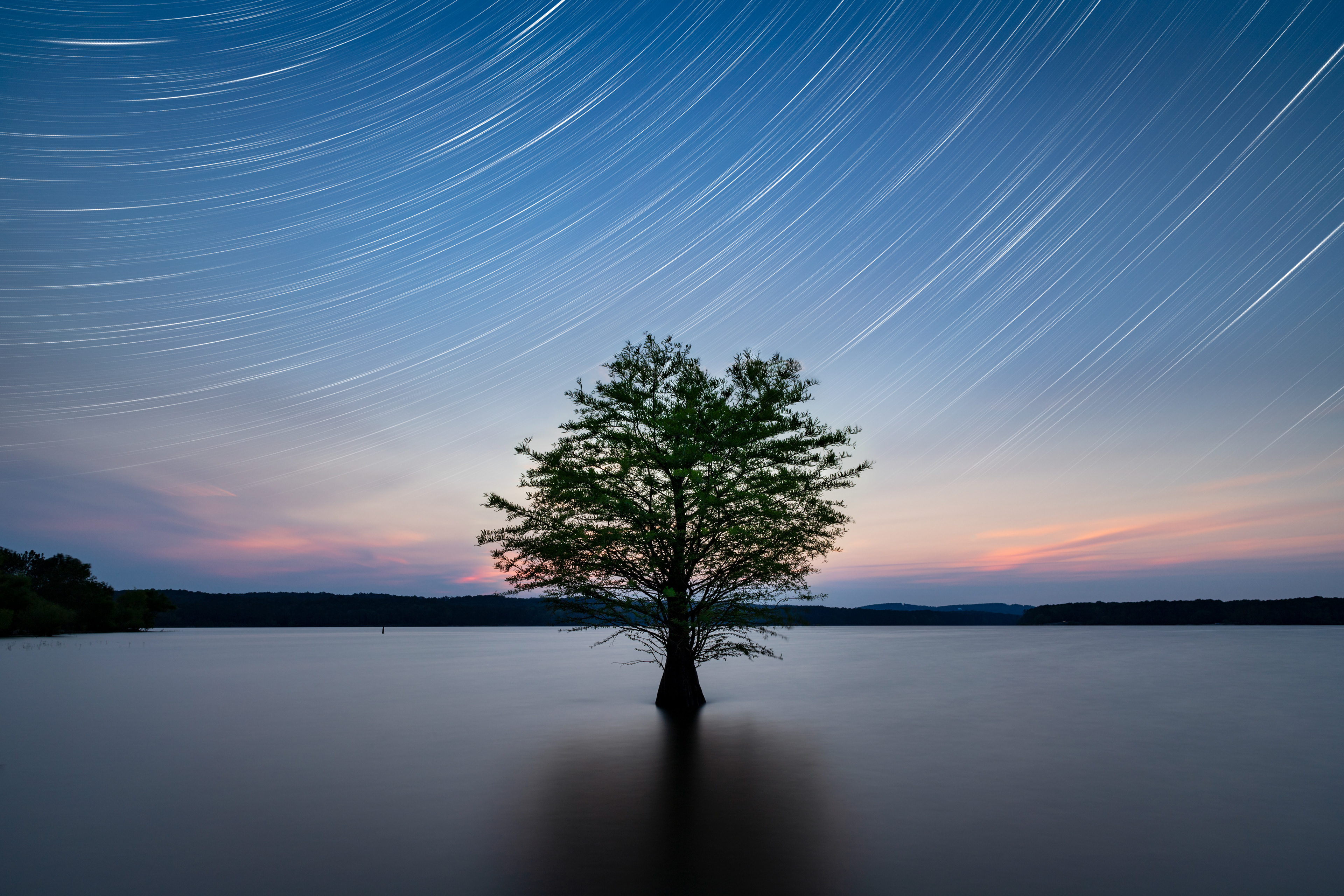 Star Trails over Jordan Lake