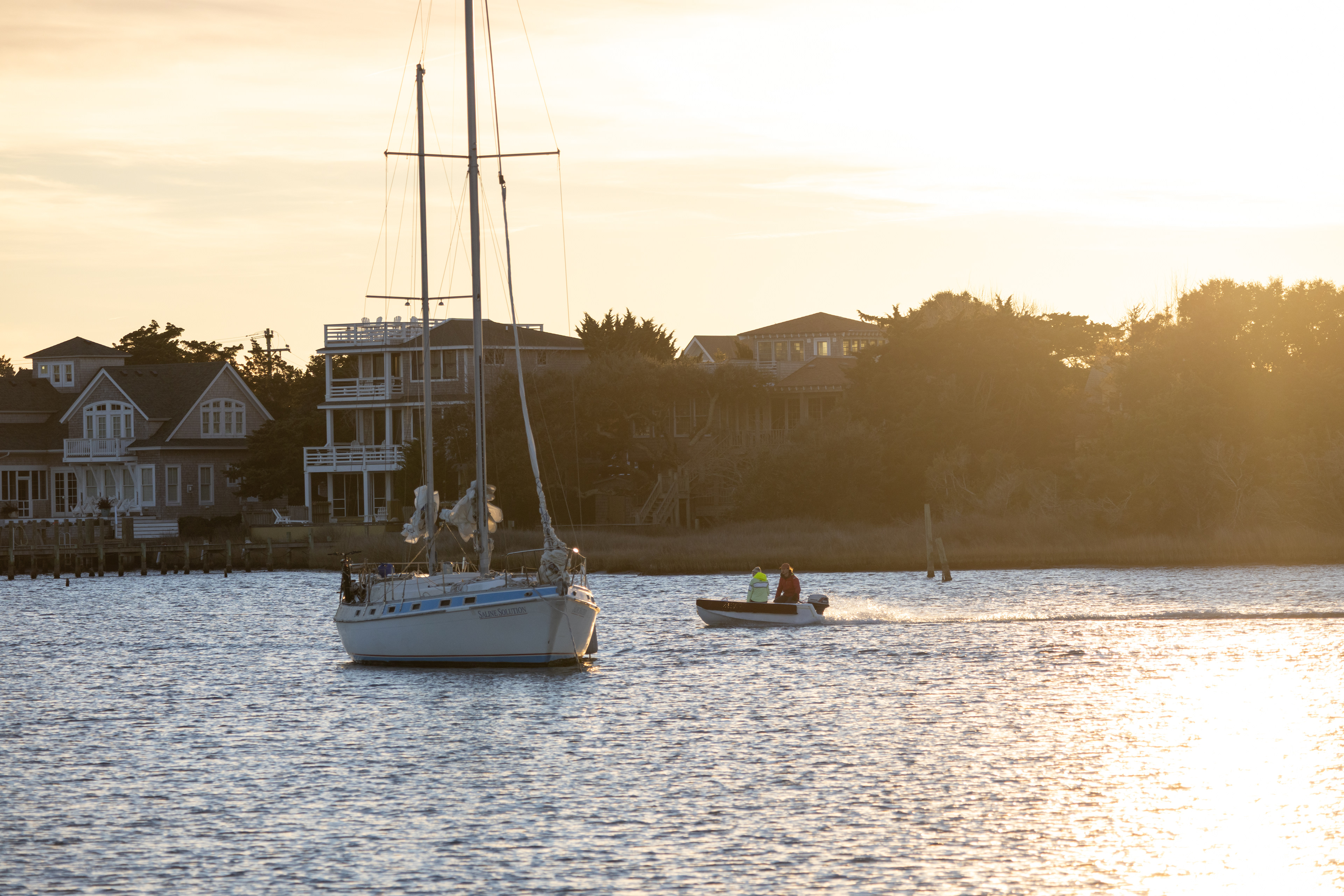 Motoring Around Ocracoke Harbor