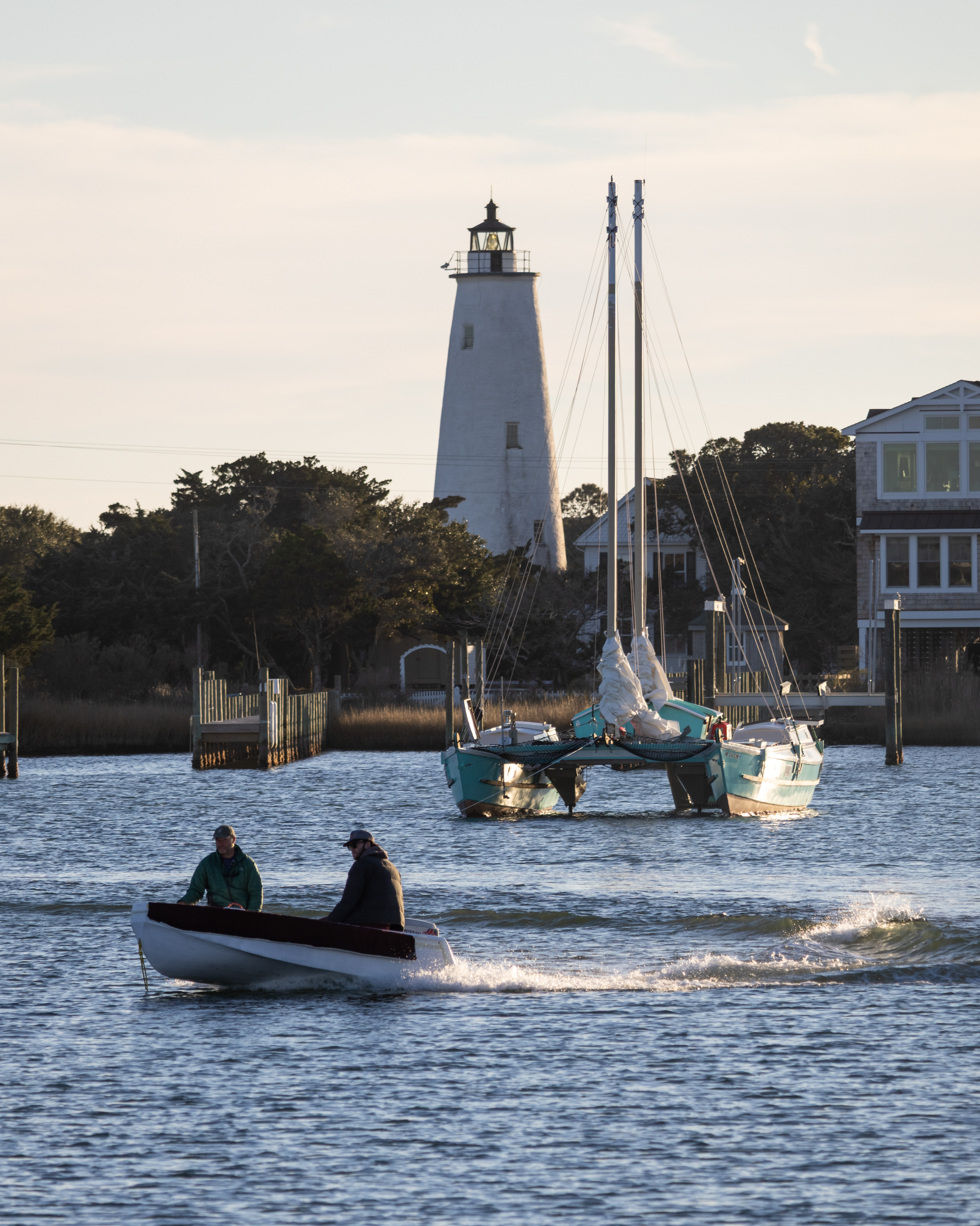 Motoring Around Ocracoke Harbor